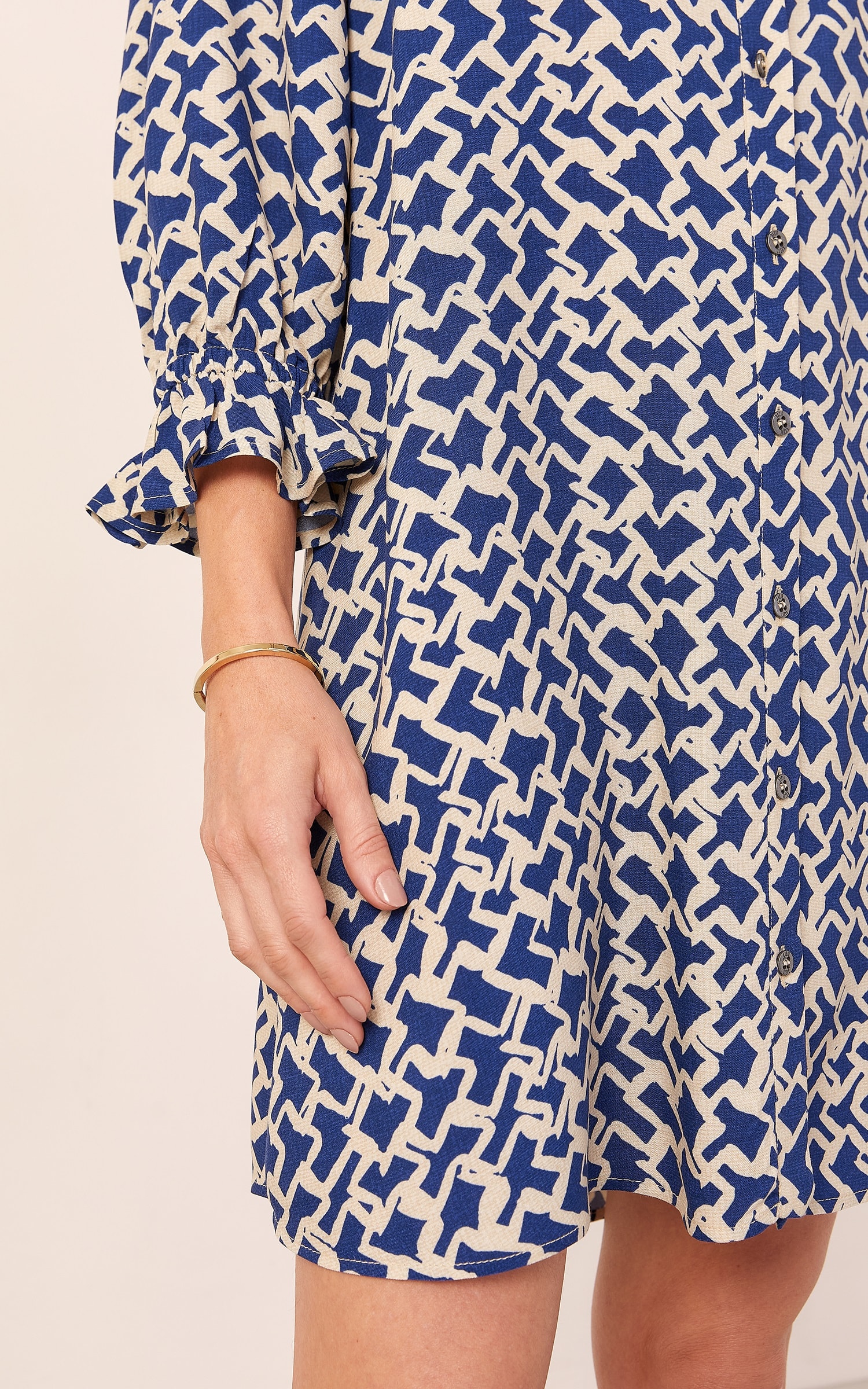 Chemise Suri Detalhe Manga Azul
