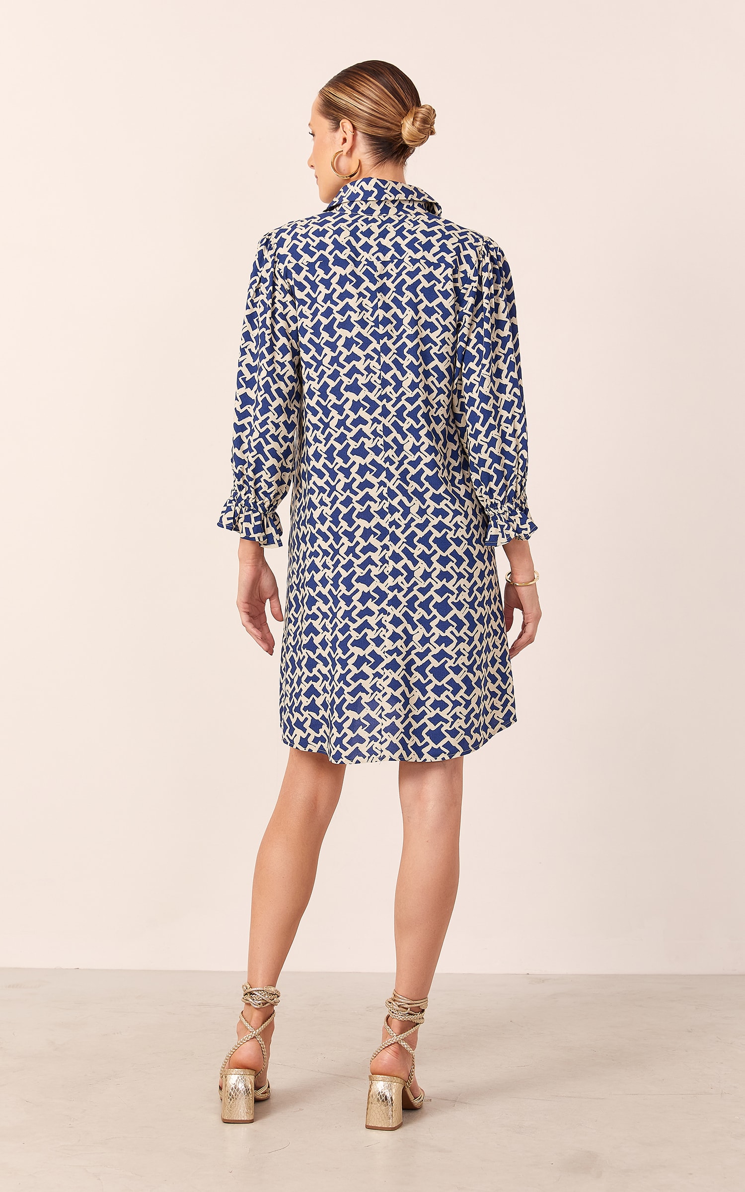 Chemise Suri Detalhe Manga Azul