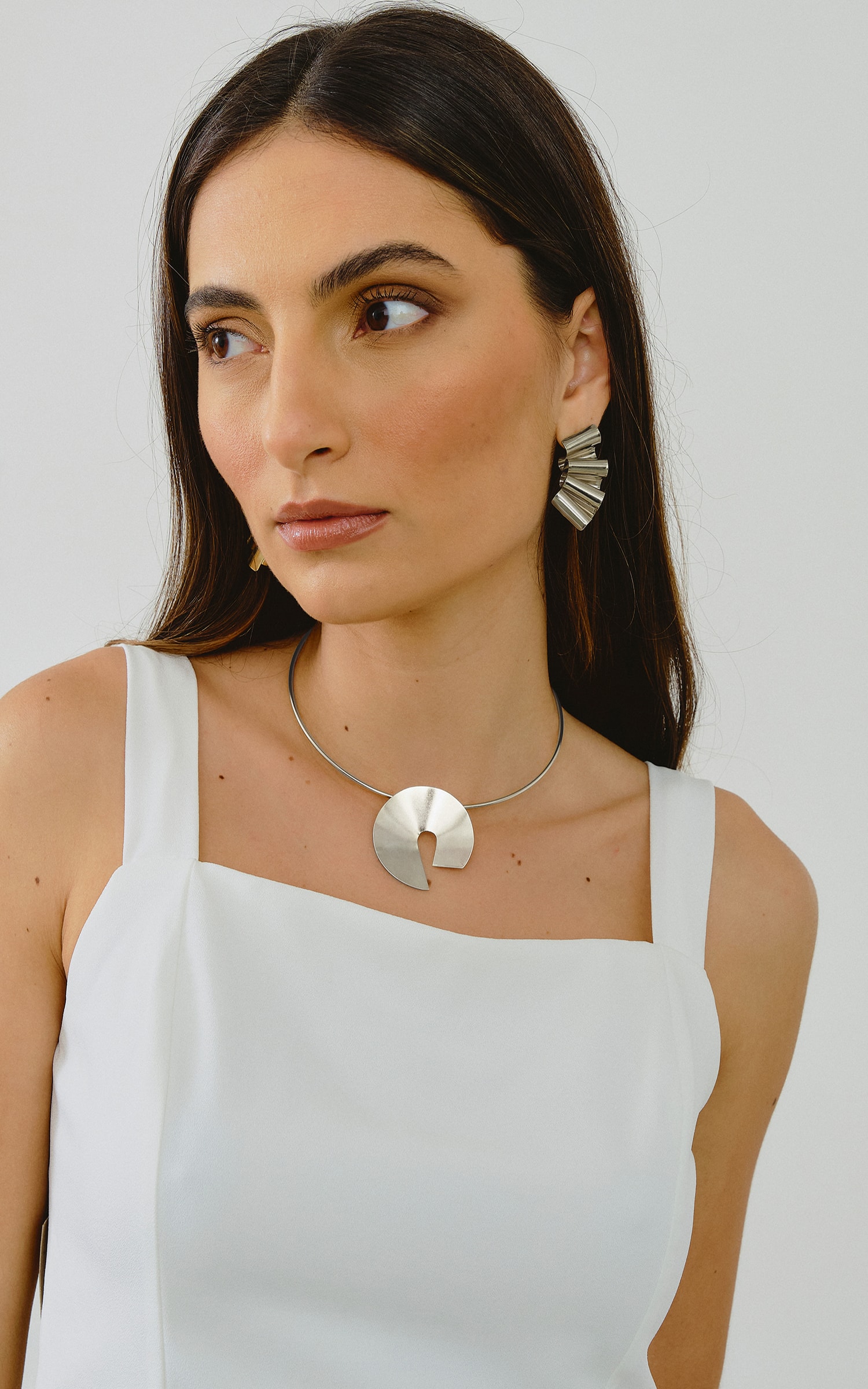Choker Disco Prateado