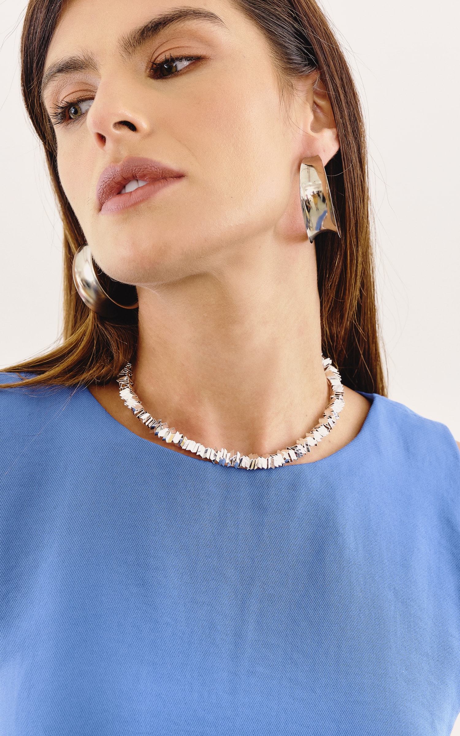 Choker Elo Irregular Prateado