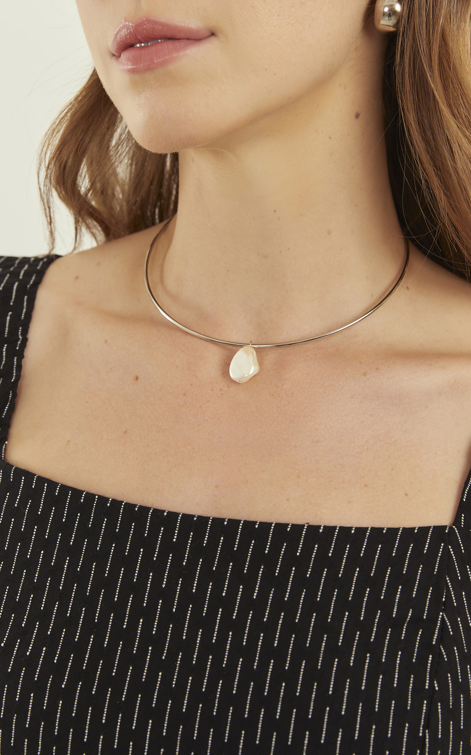 Choker Pérola Niquelado