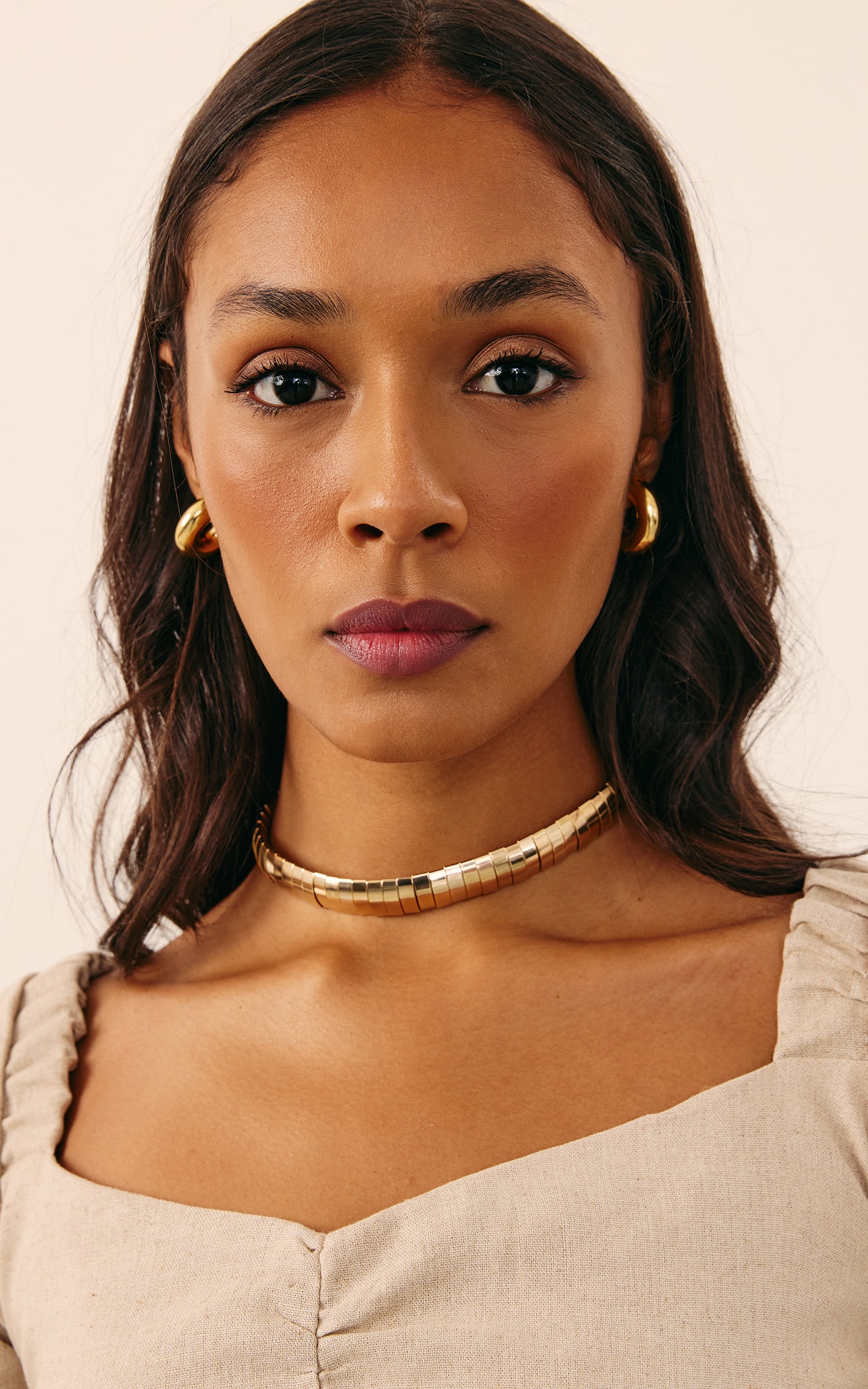 Choker Retângulo Dourado