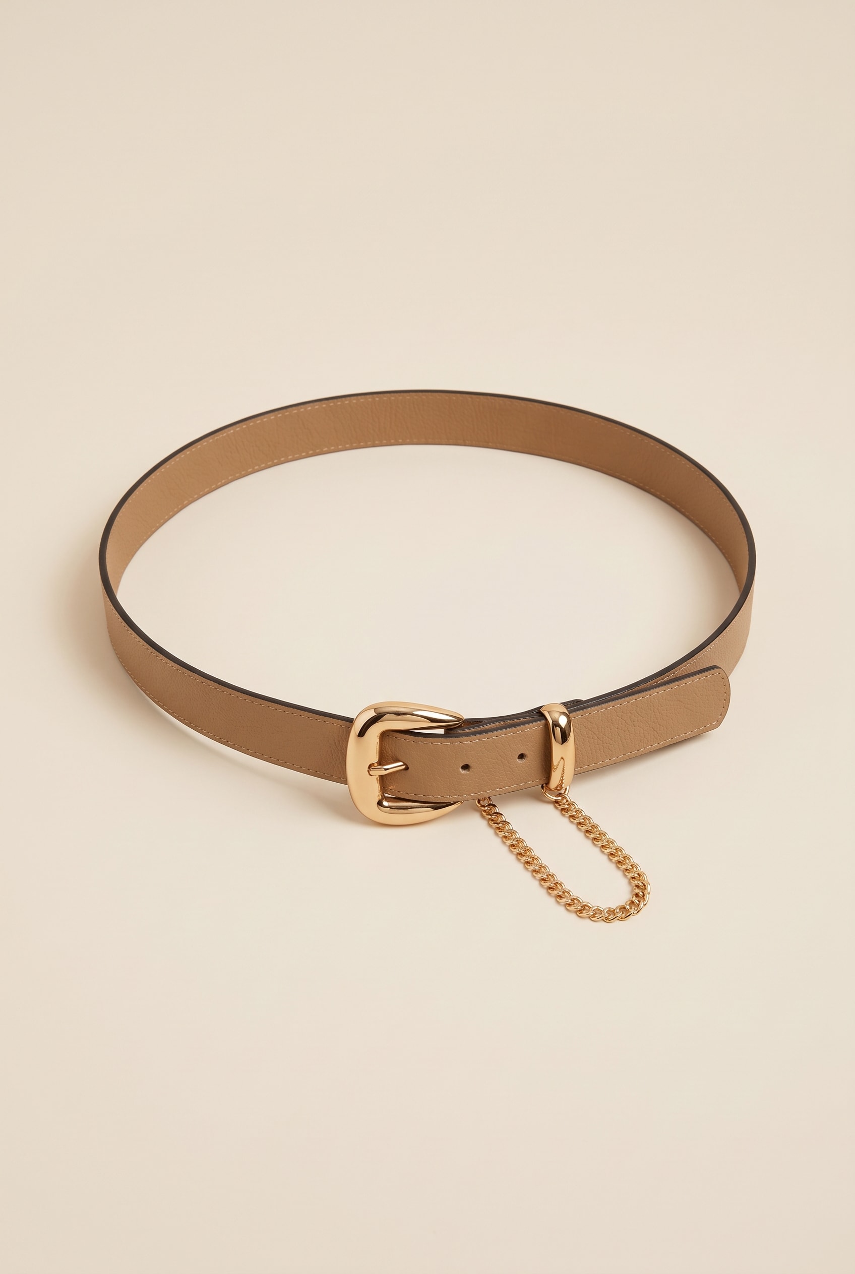 Cinto Detalhe Corrente New Areia