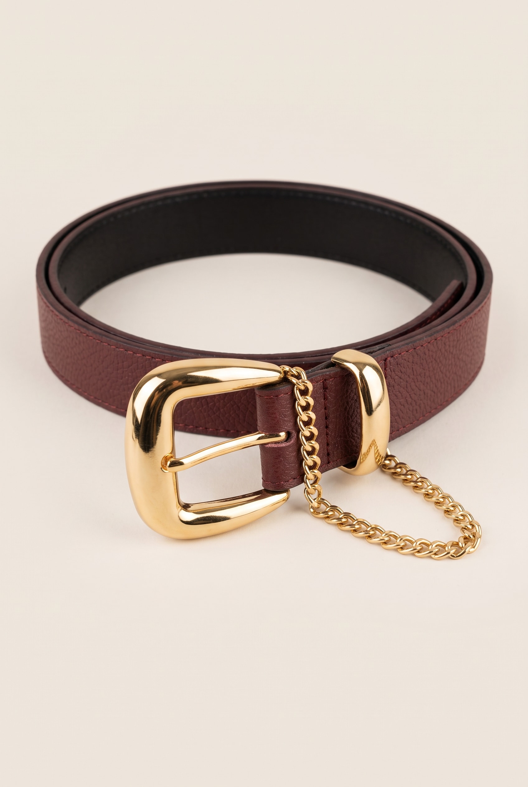 Cinto Detalhe Corrente New Burgundy