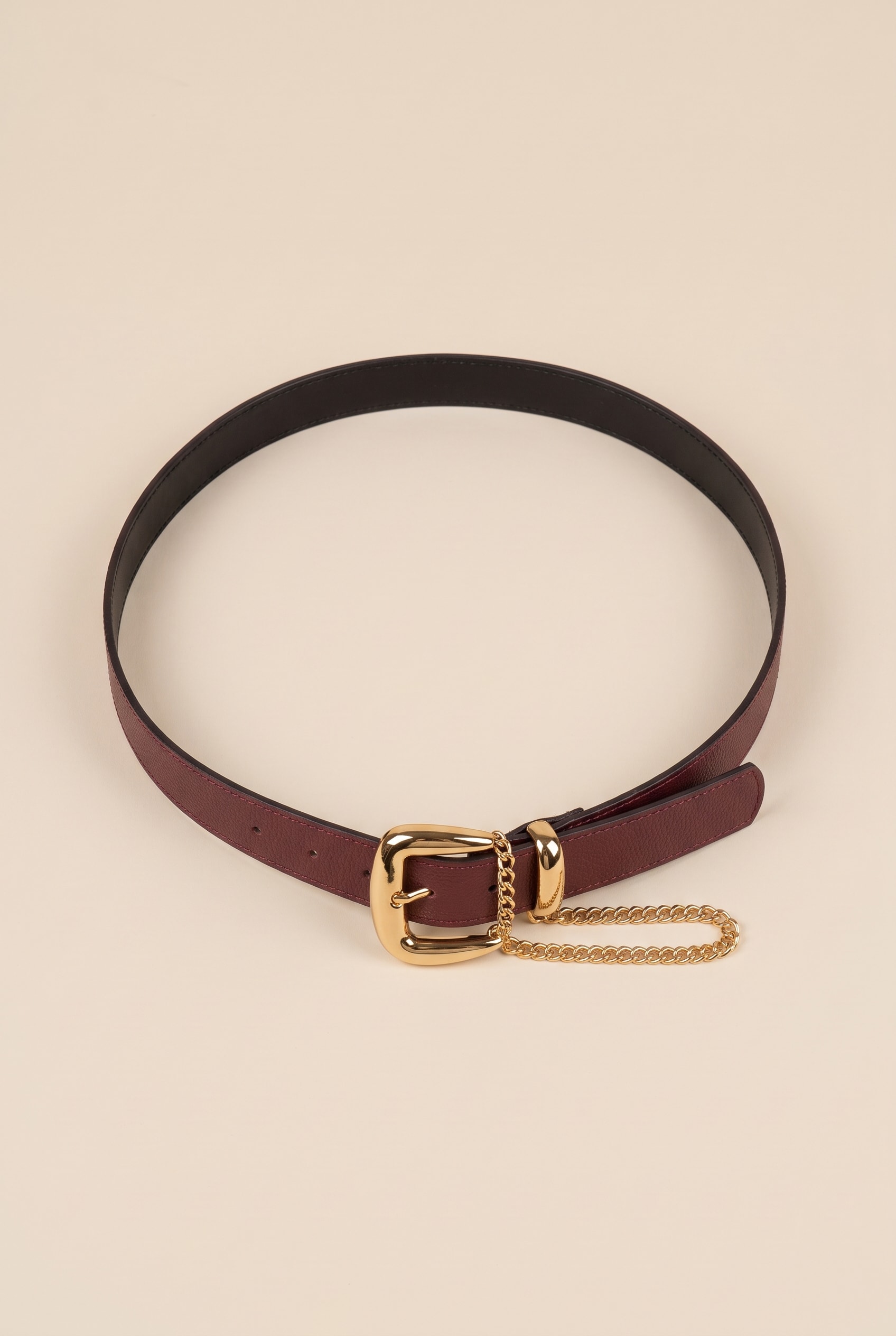 Cinto Detalhe Corrente New Burgundy