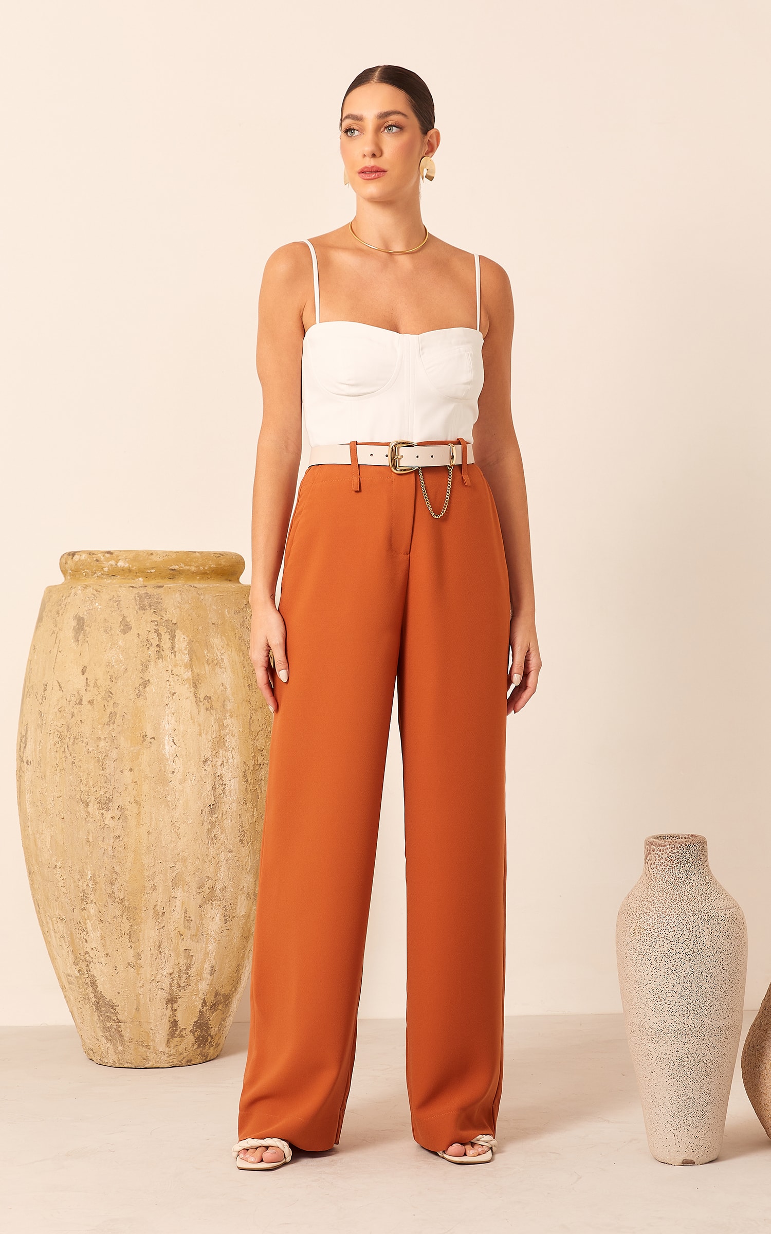Cinto Detalhe Corrente New Off White