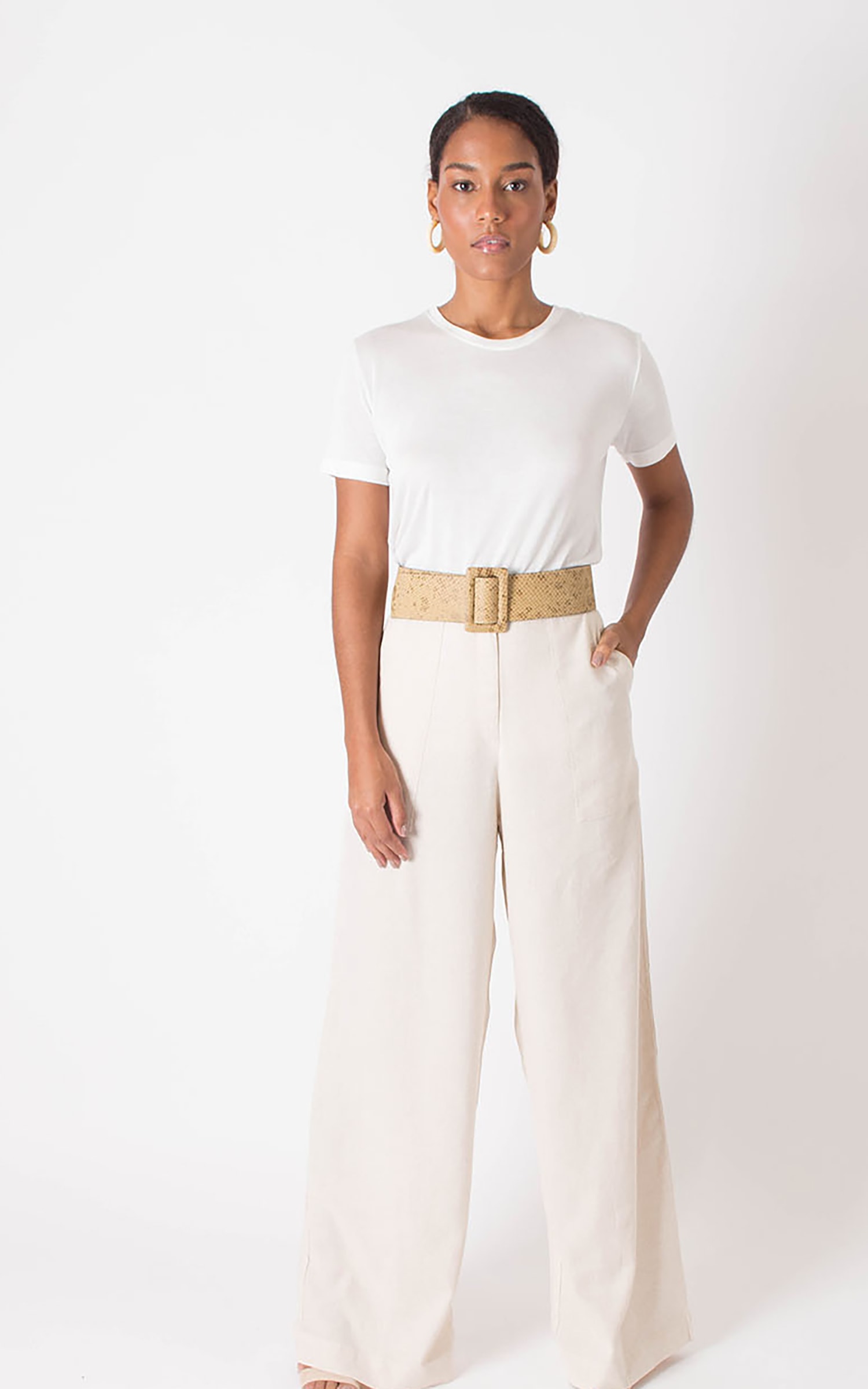 Cinto Maxi Fivela Off White