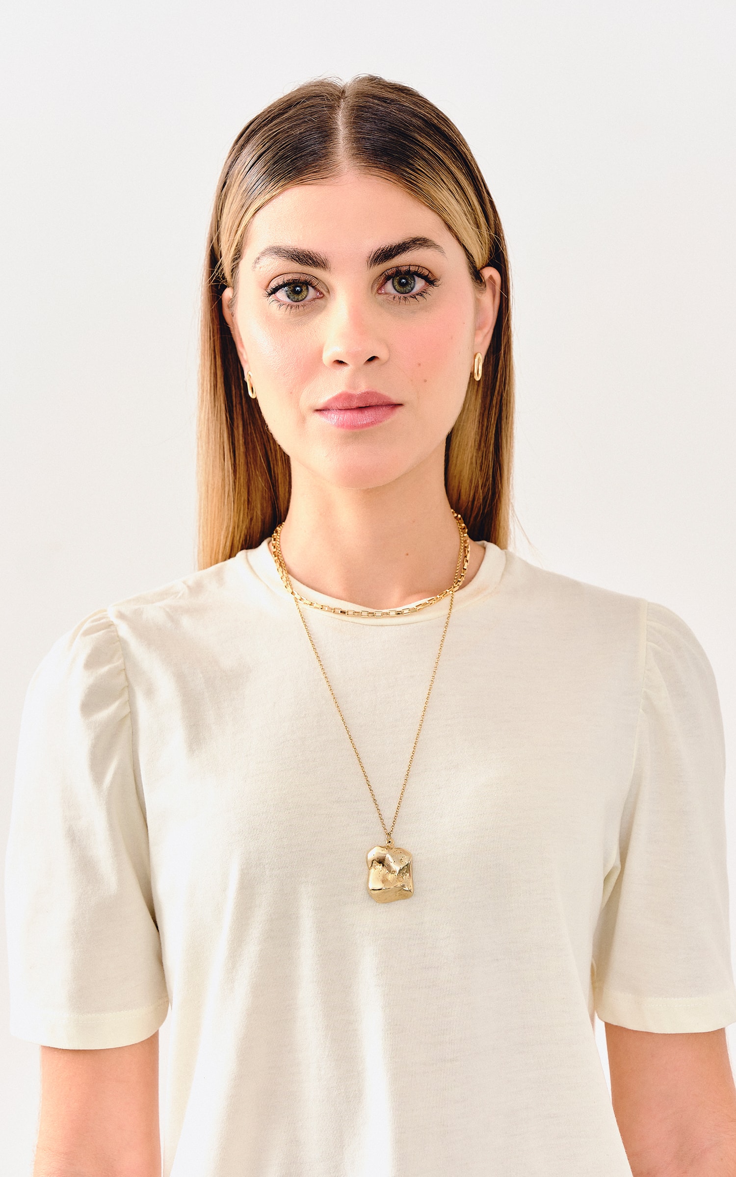 Colar Pedra Orgânica Dourado