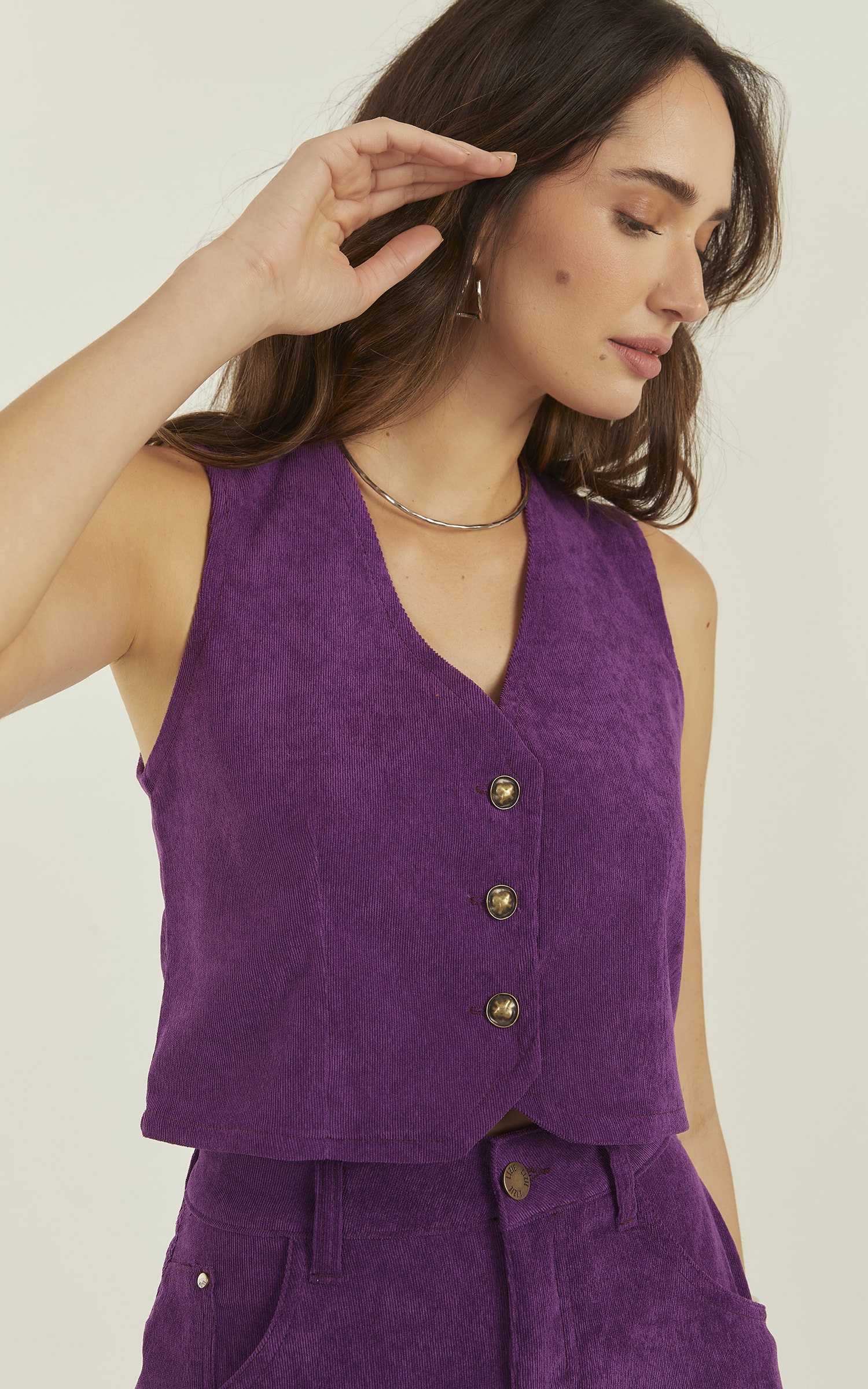 Colete Jade Cotelê Roxo
