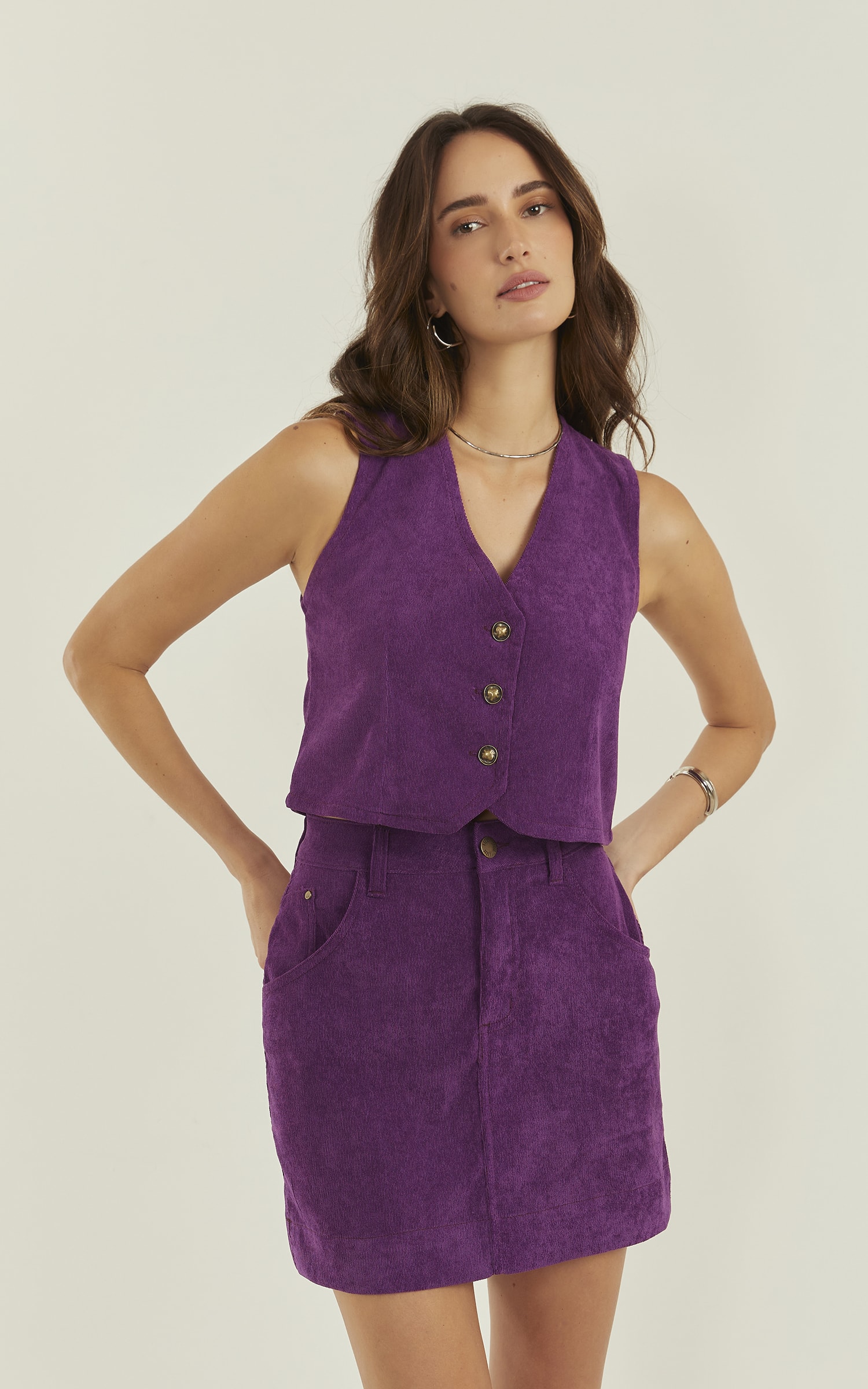 Colete Jade Cotelê Roxo