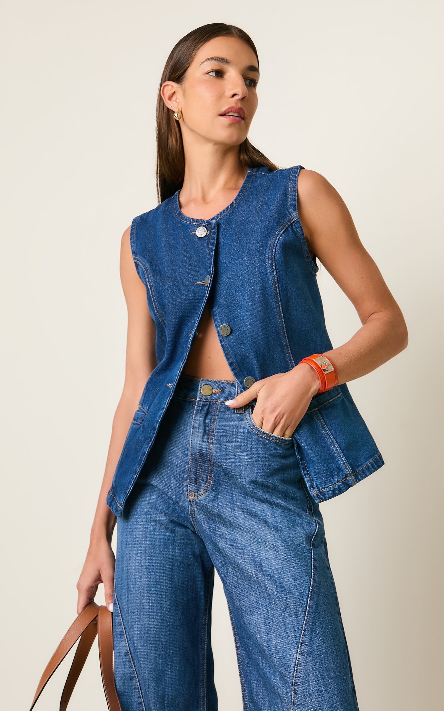 Colete Jeans Jeans Escuro