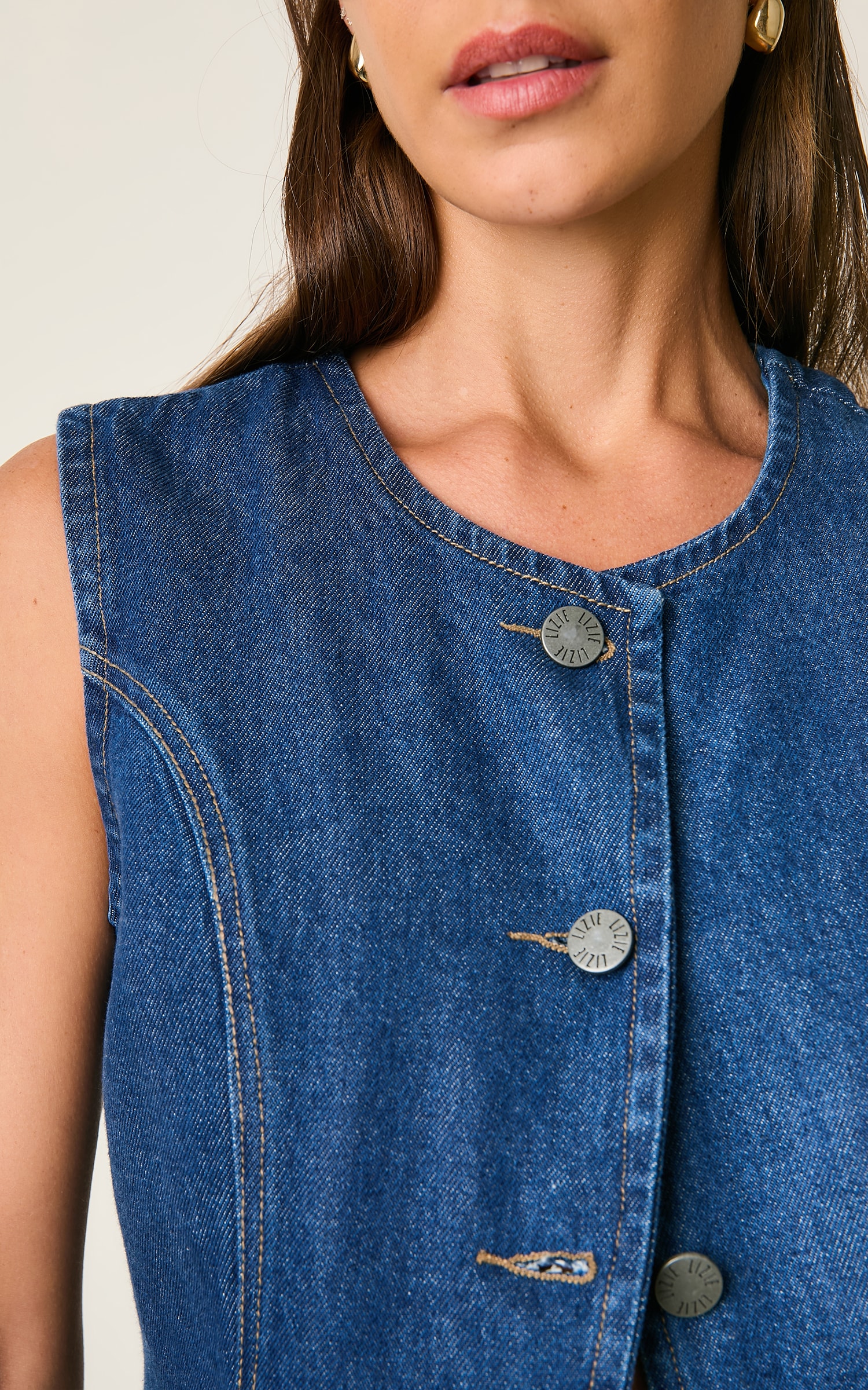 Colete Jeans Jeans Escuro