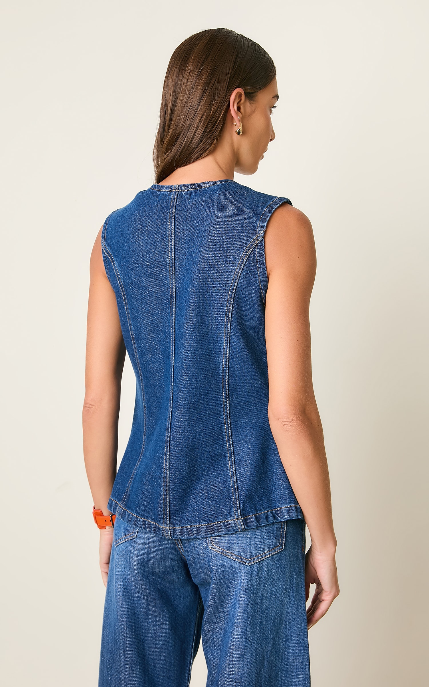 Colete Jeans Jeans Escuro