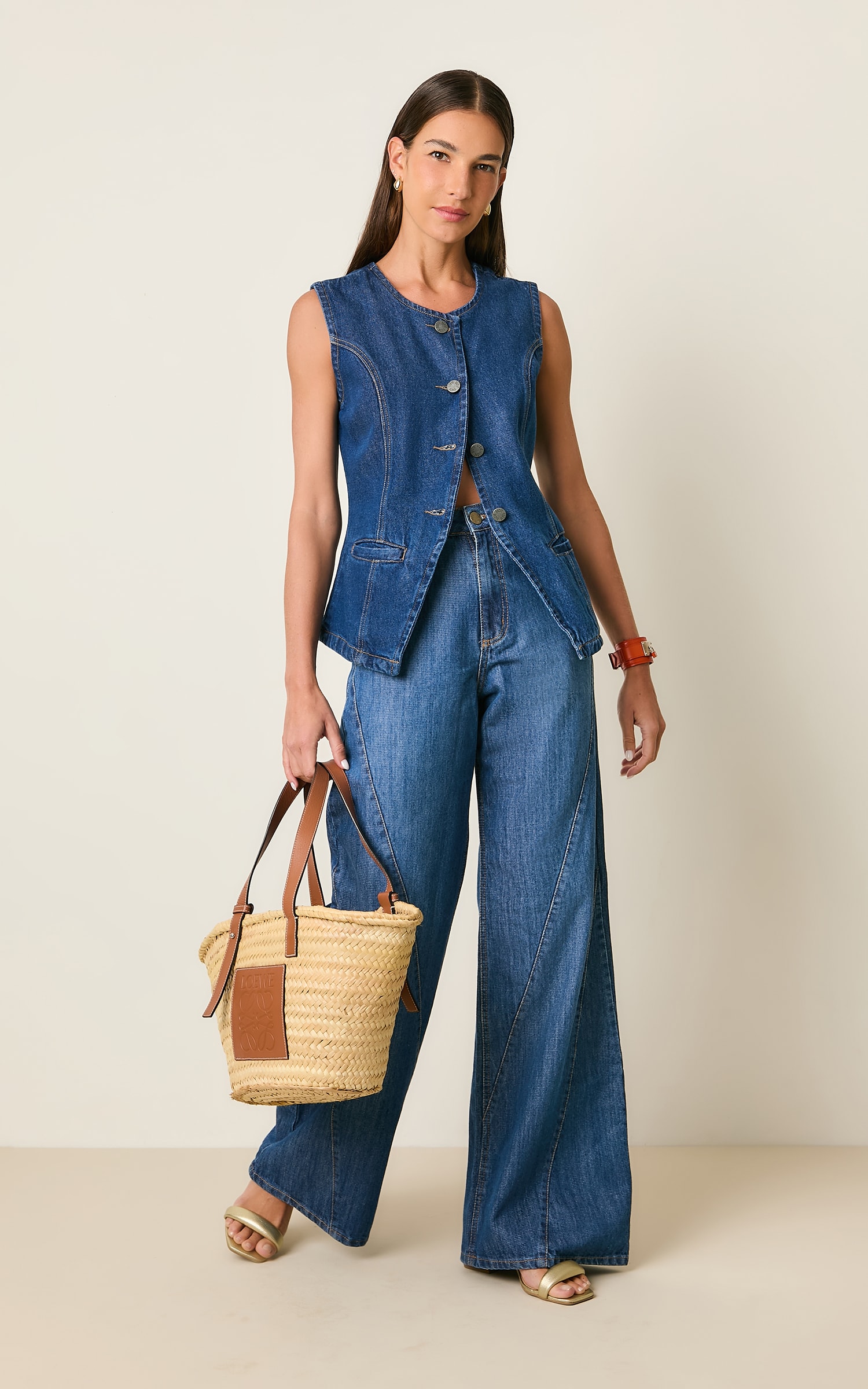 Colete Jeans Jeans Escuro