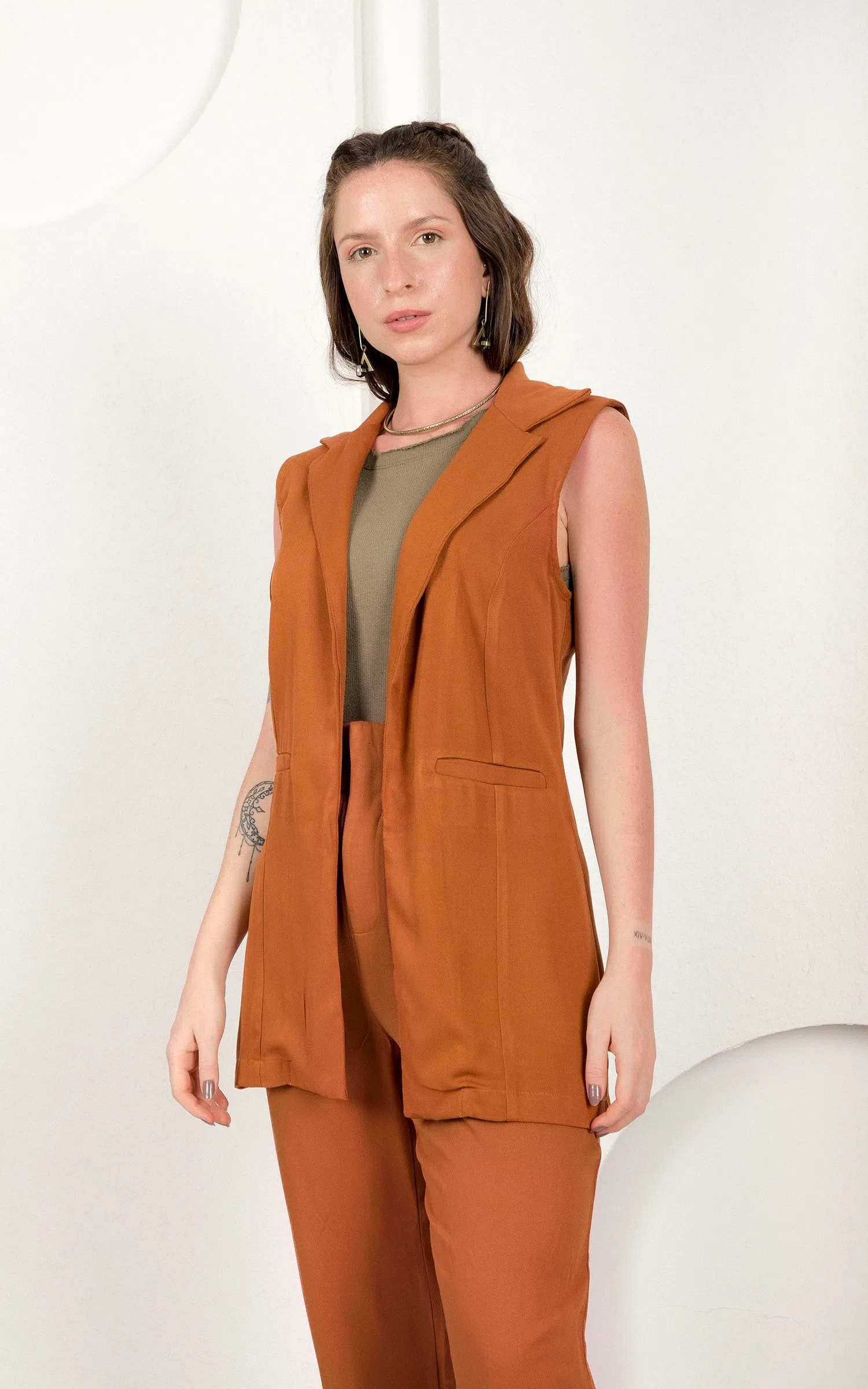 Colete Linen Marrom