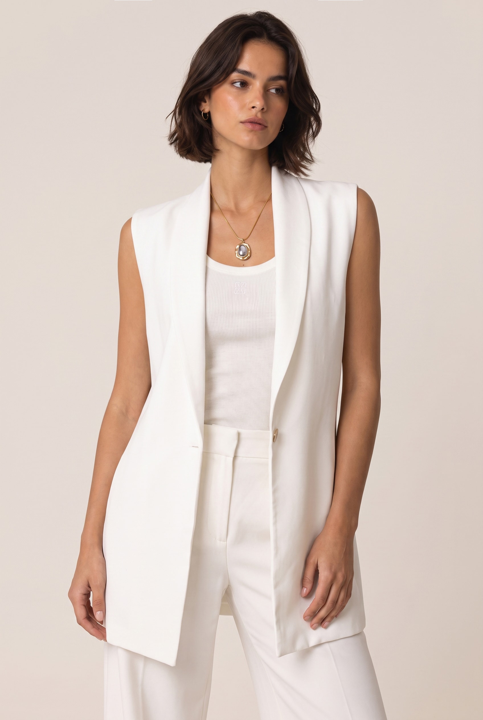 Colete Maxi Matcha Off White