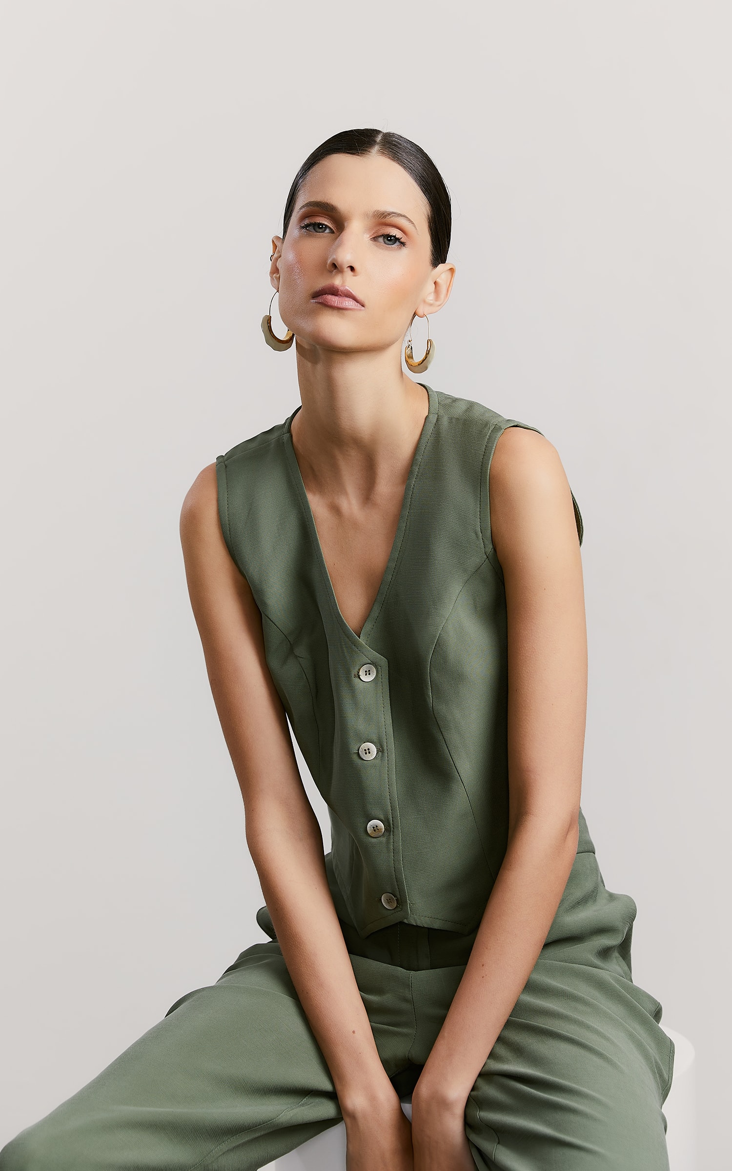 Colete Peach Verde Musgo