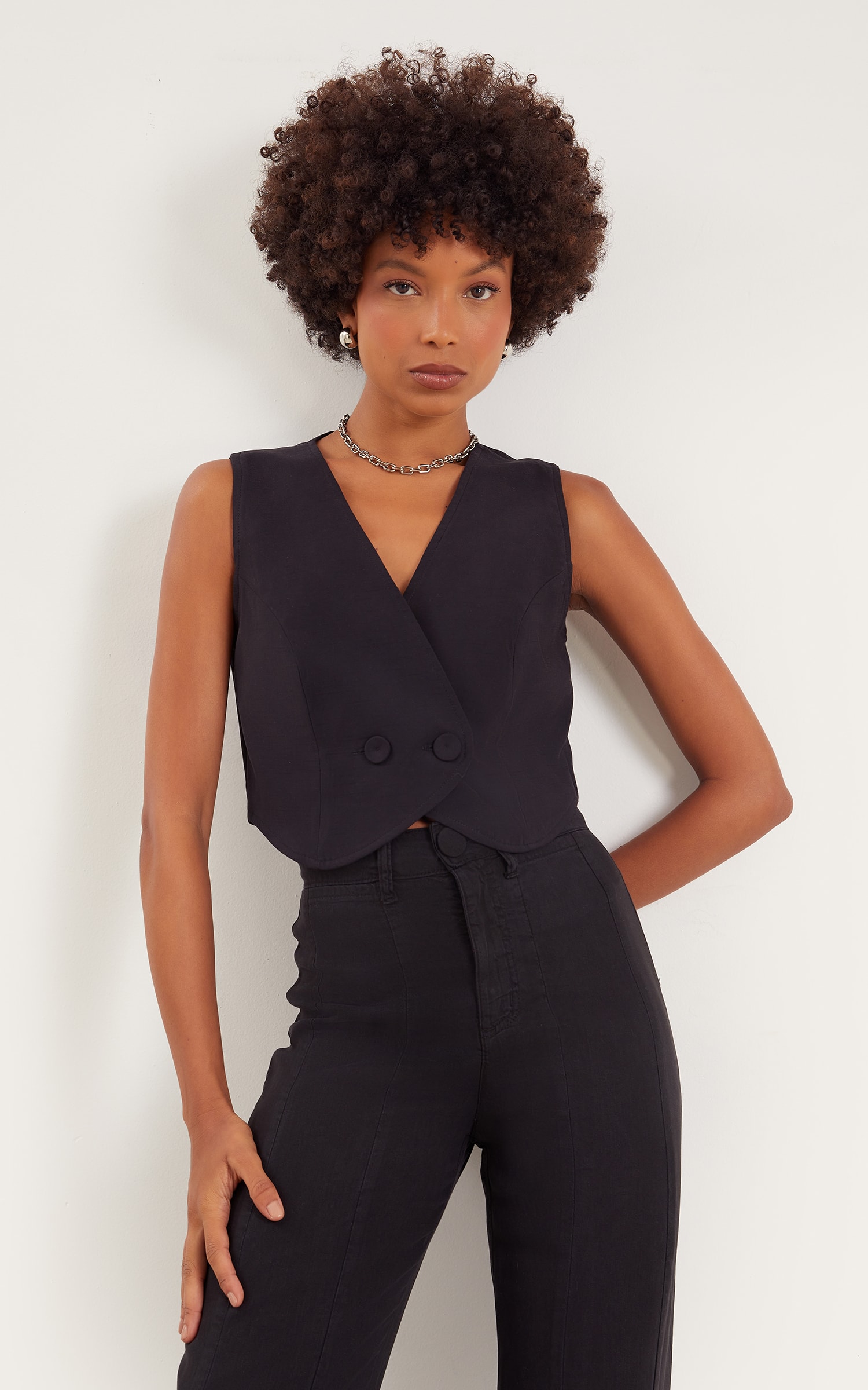 Colete Pureza Transpasse Preto