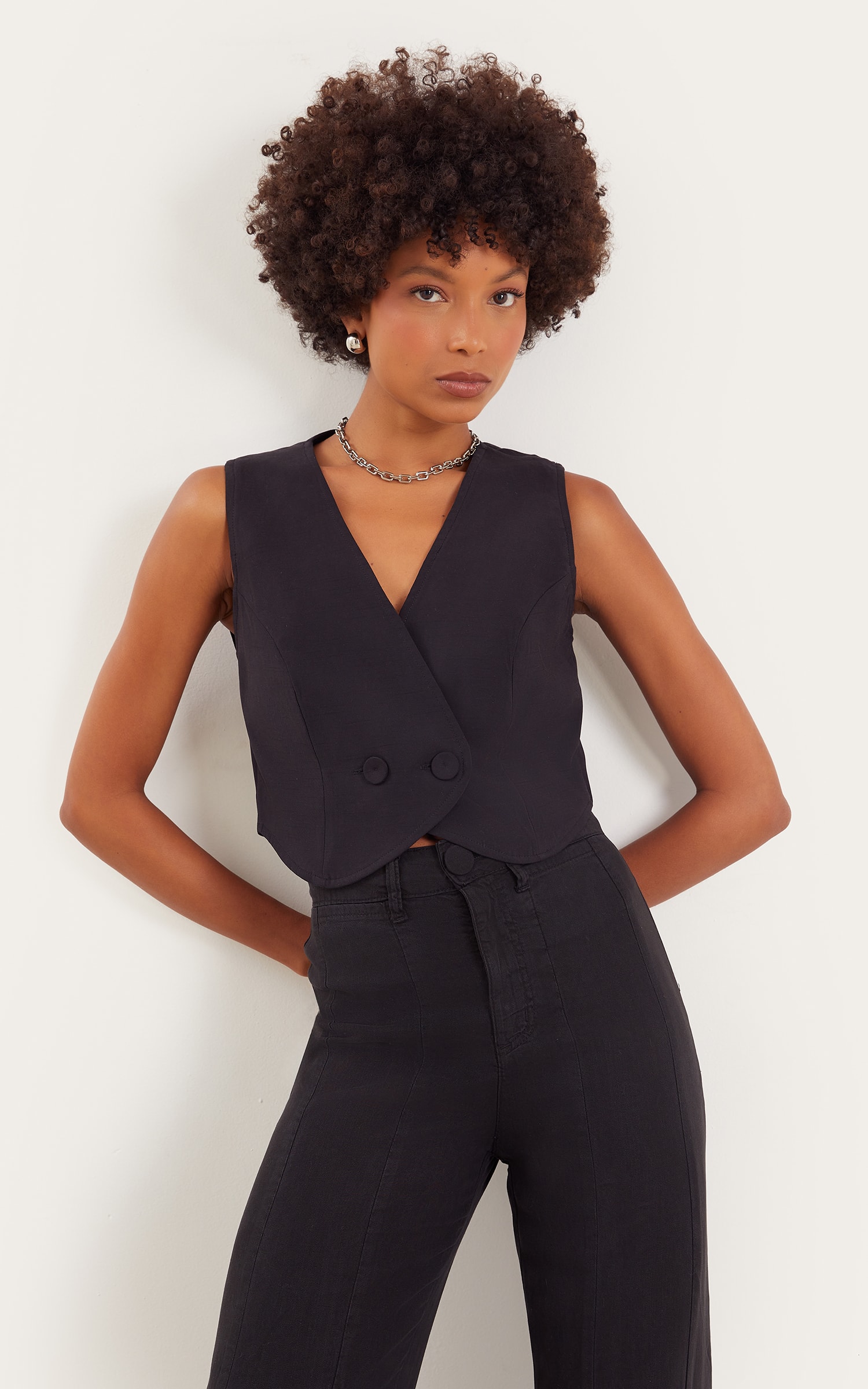Colete Pureza Transpasse Preto