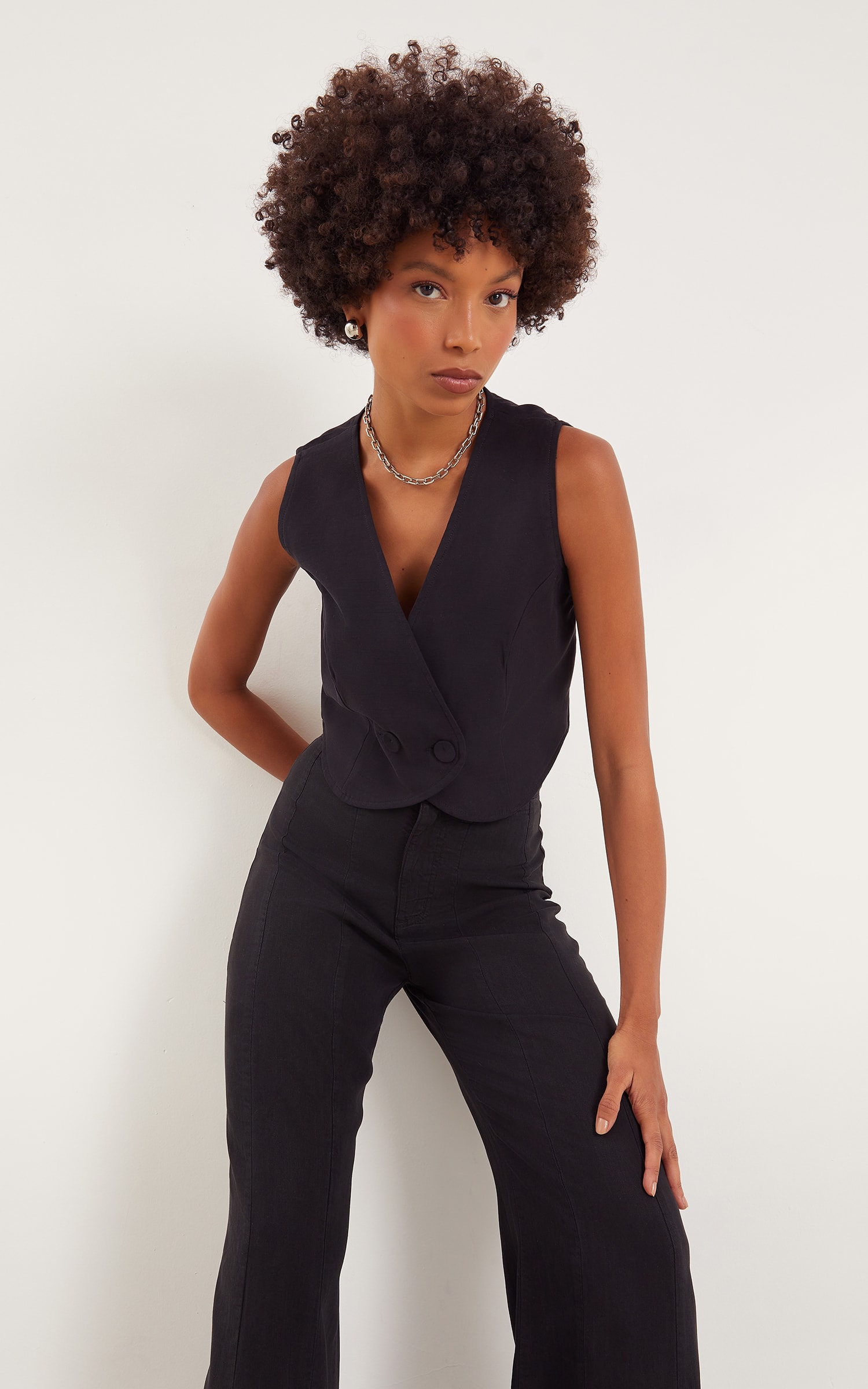 Colete Pureza Transpasse Preto