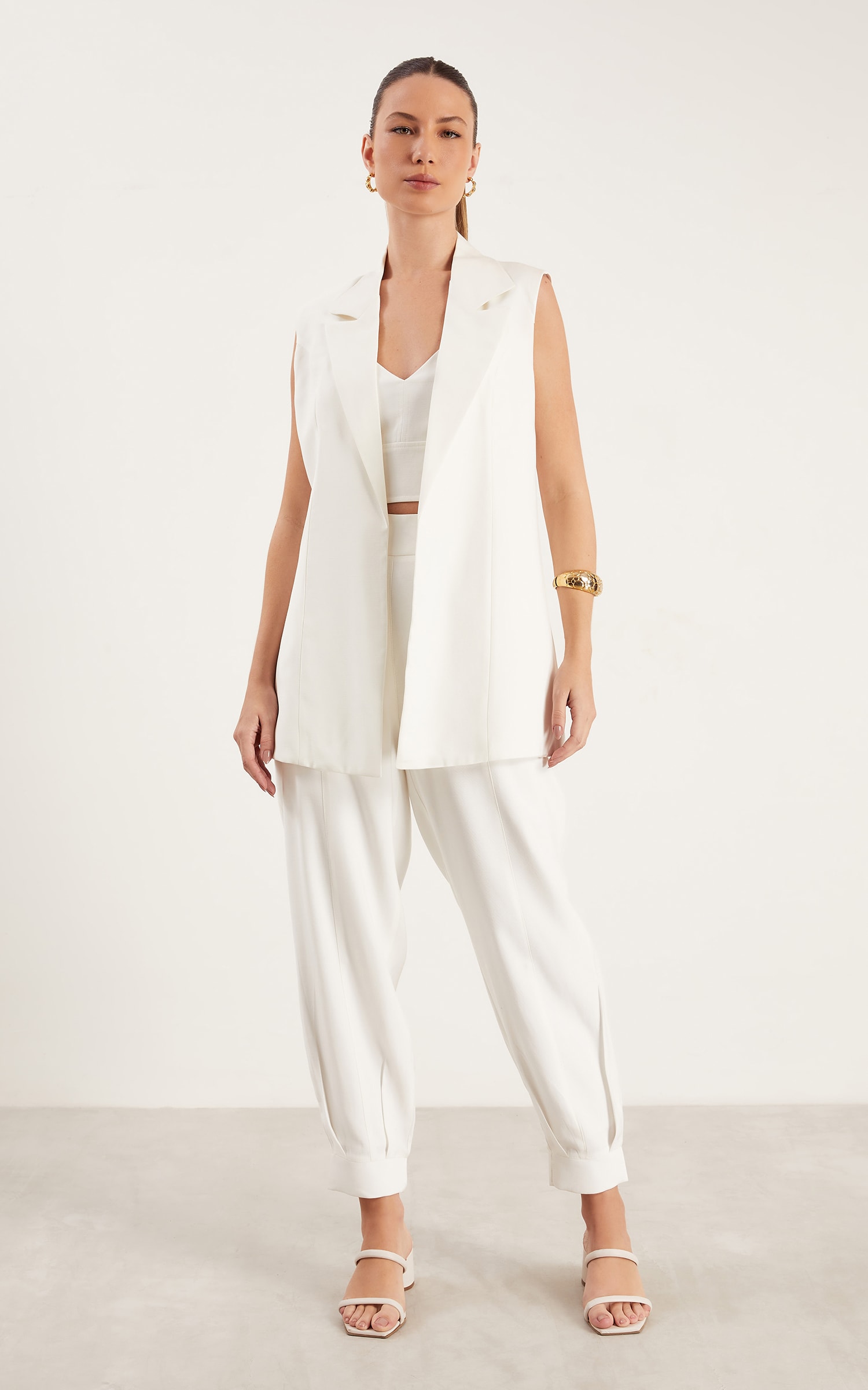 Colete Renovar Meia Argola Off White