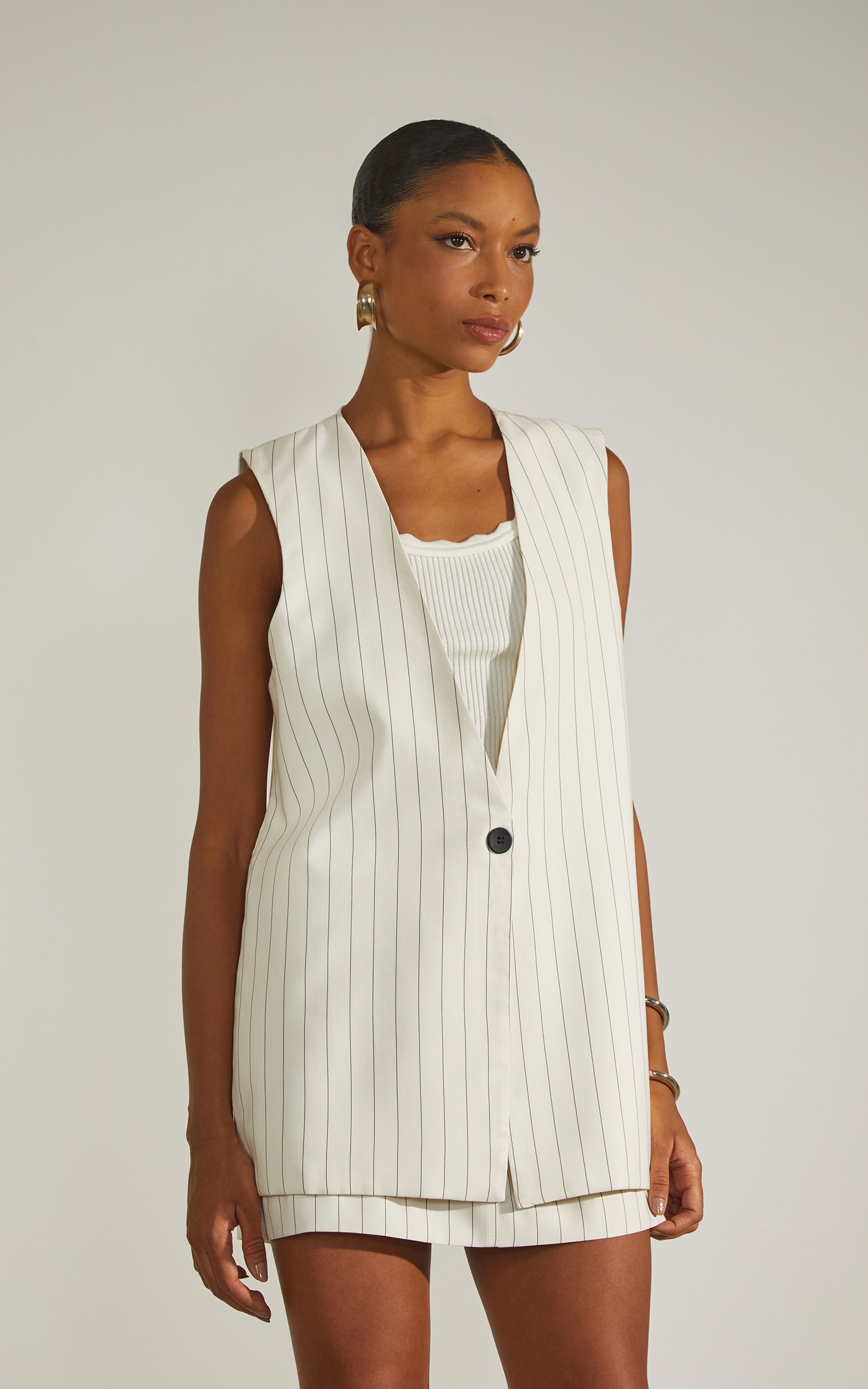 Colete Risca de Giz Off White