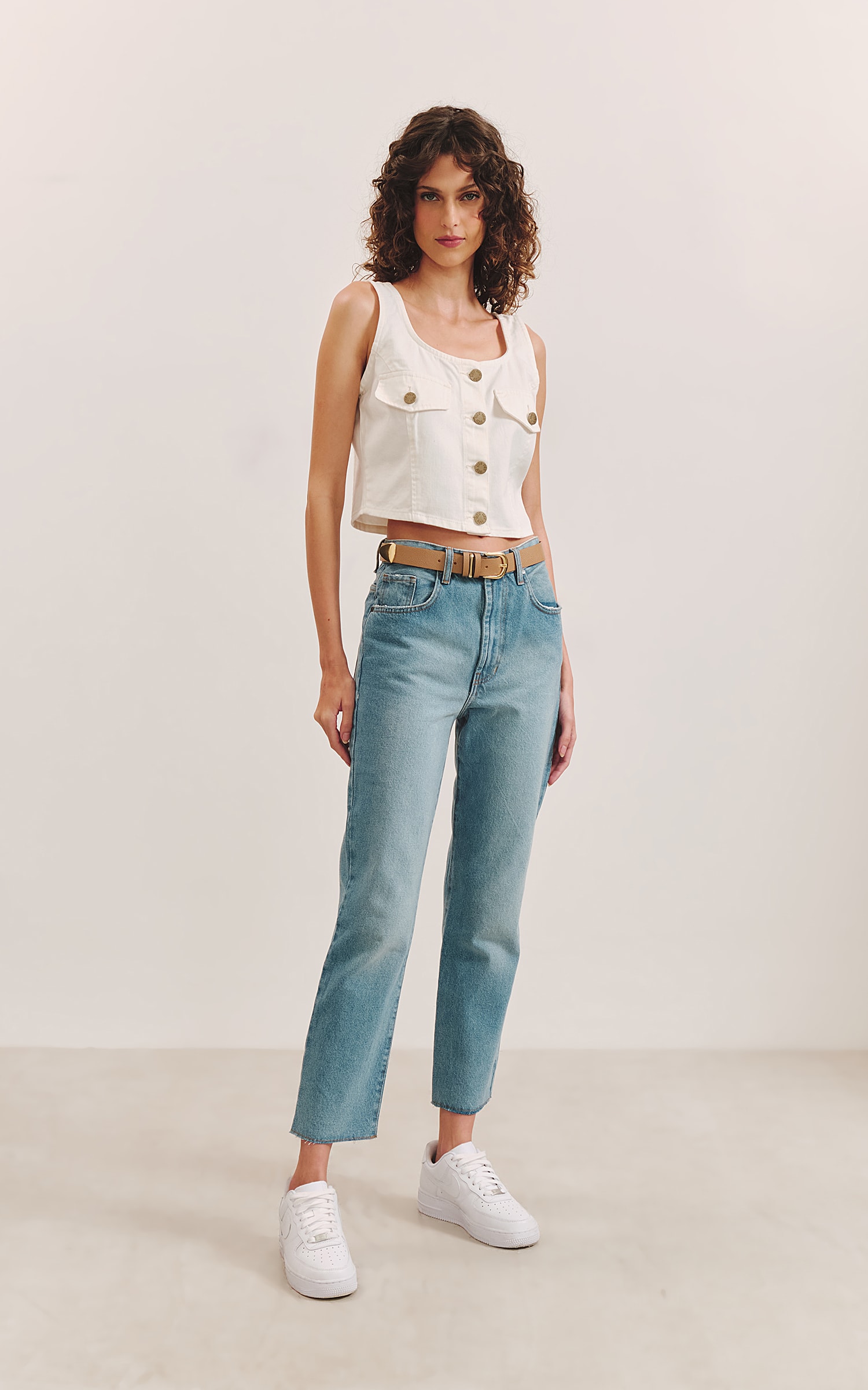Colete Sarja Off Recortes Off White