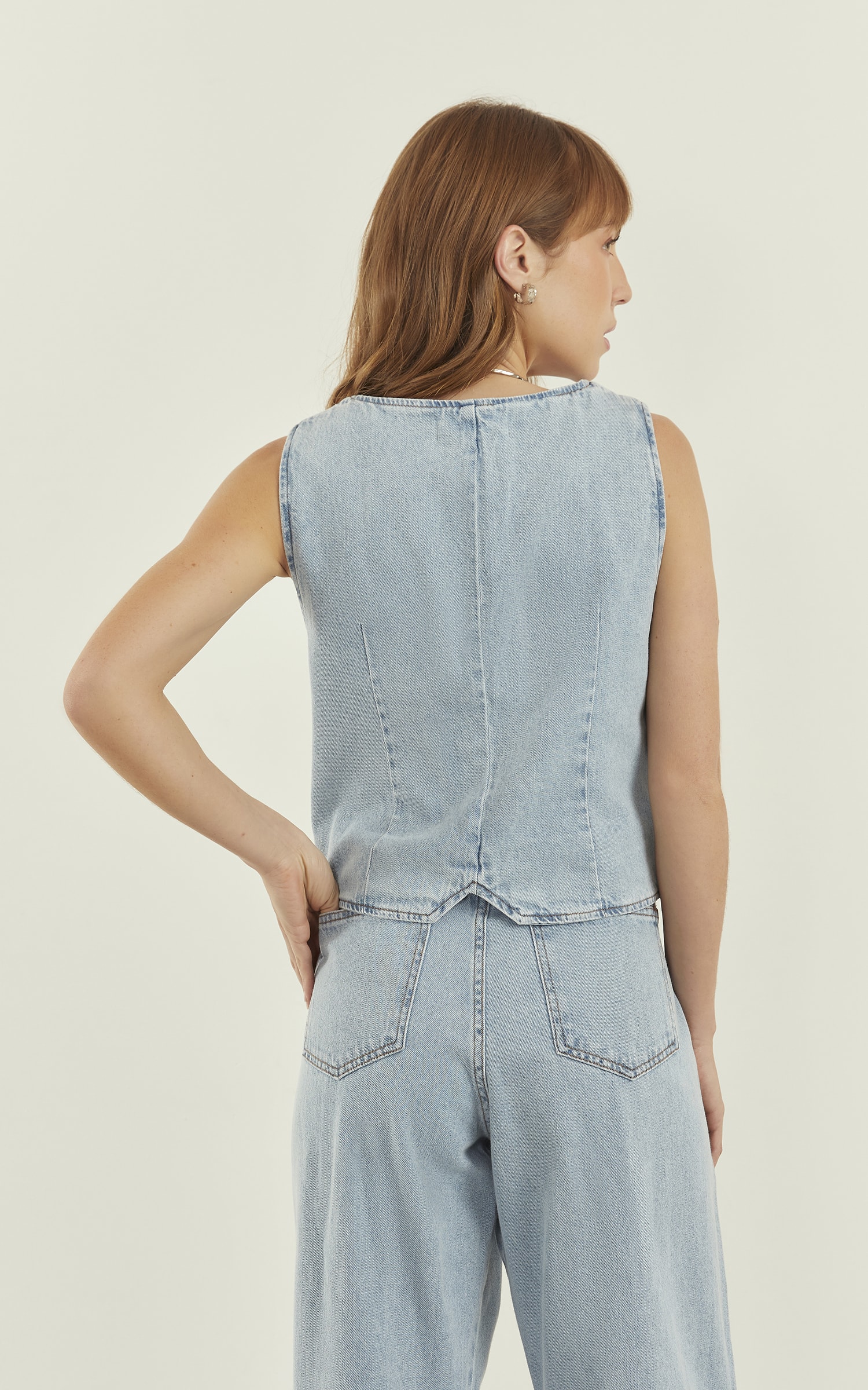 Colete Trança Jeans