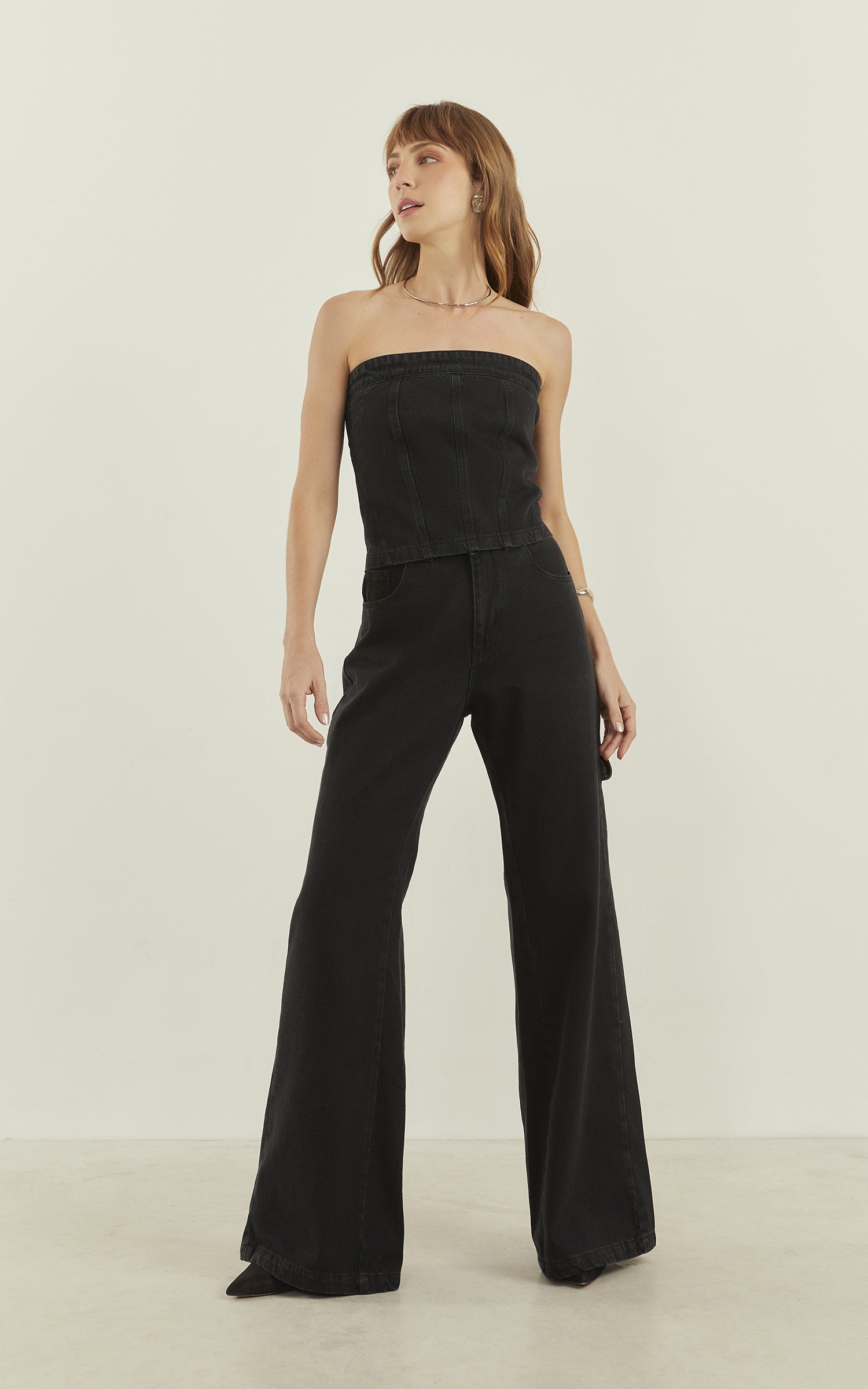 Corset Black Jeans Preto