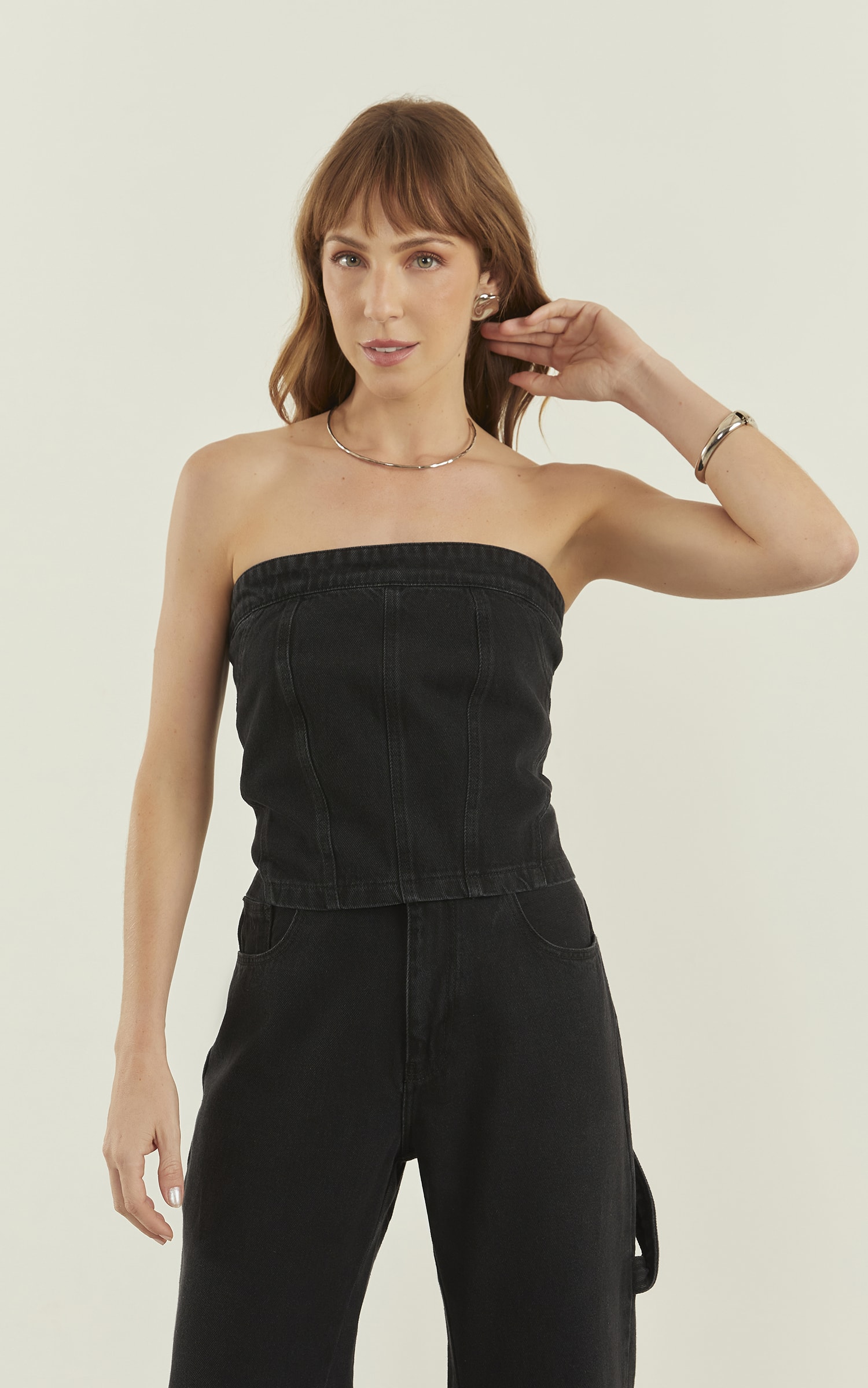 Corset Black Jeans Preto