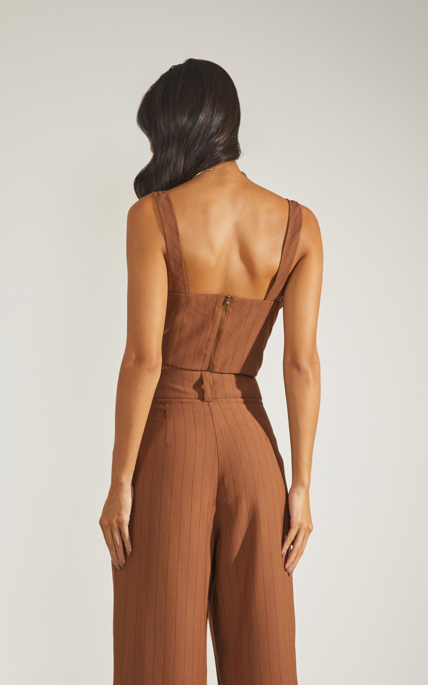 Corset Risca de Giz Marrom