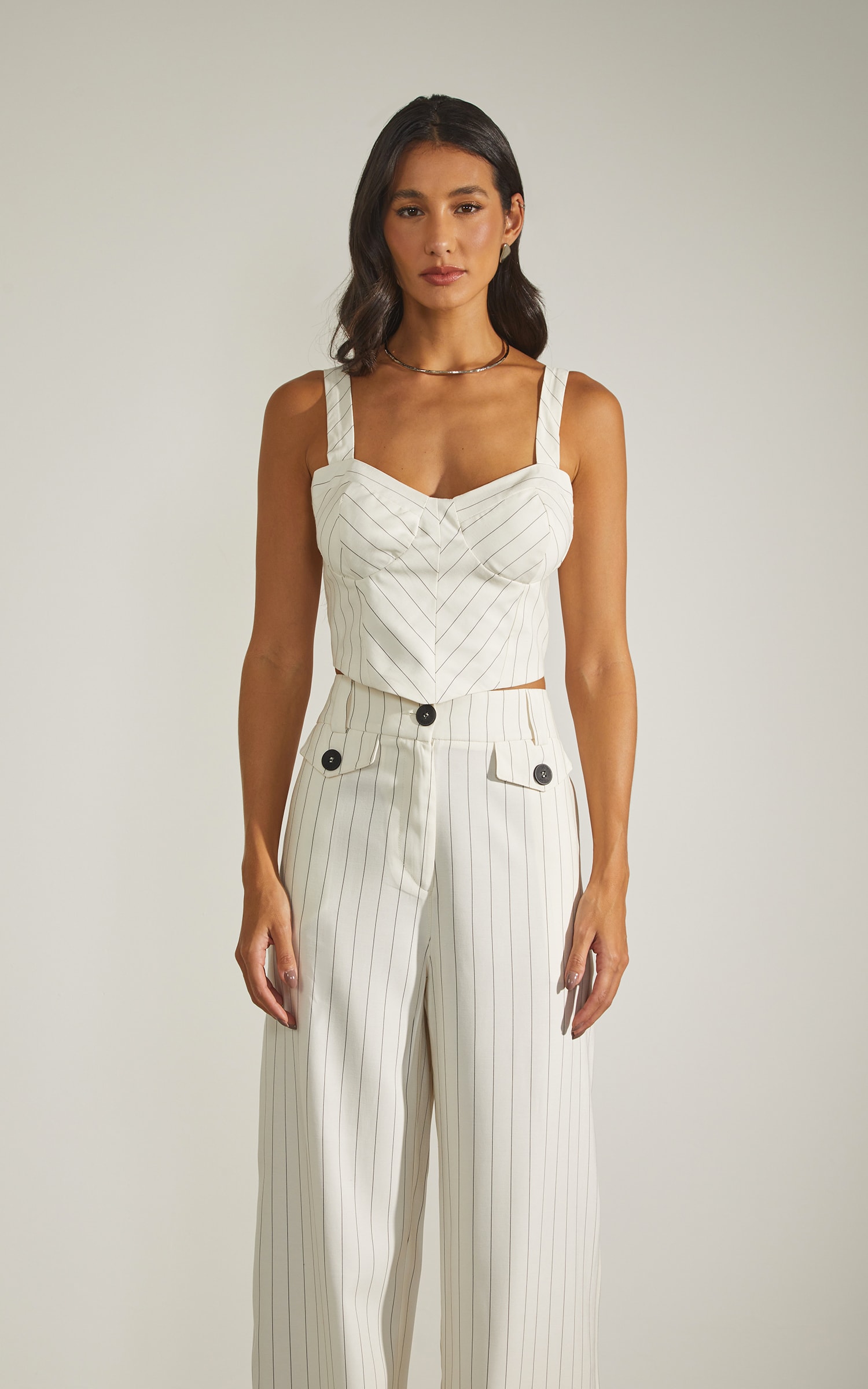 Corset Risca de Giz Off White
