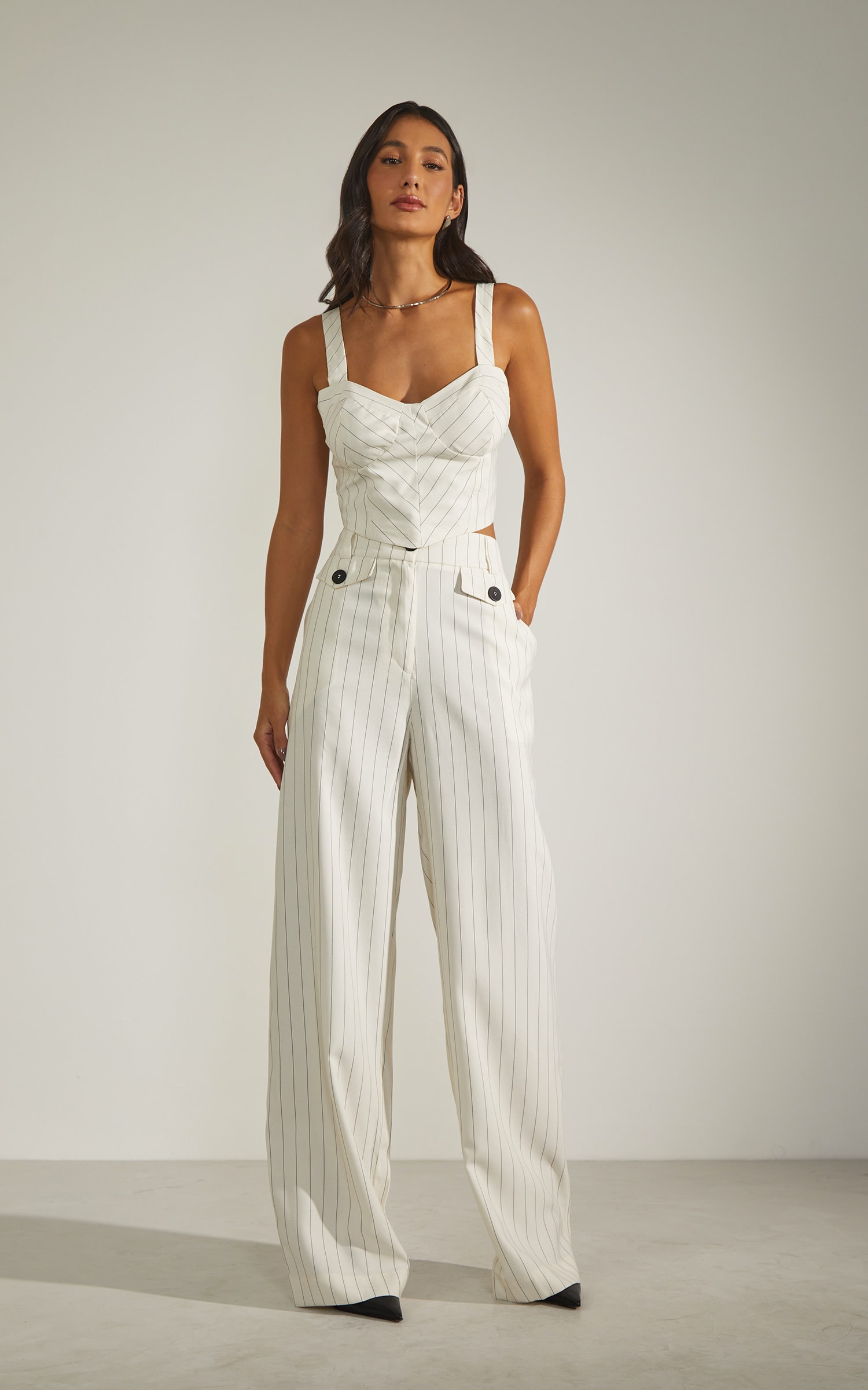 Corset Risca de Giz Off White