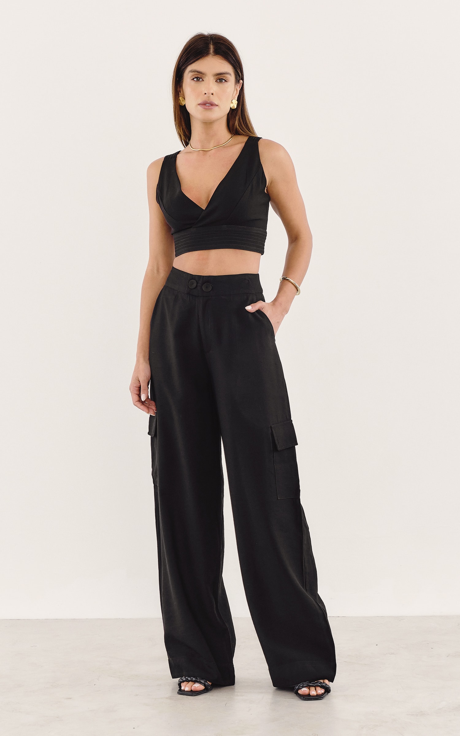 Cropped Abrigo Preto