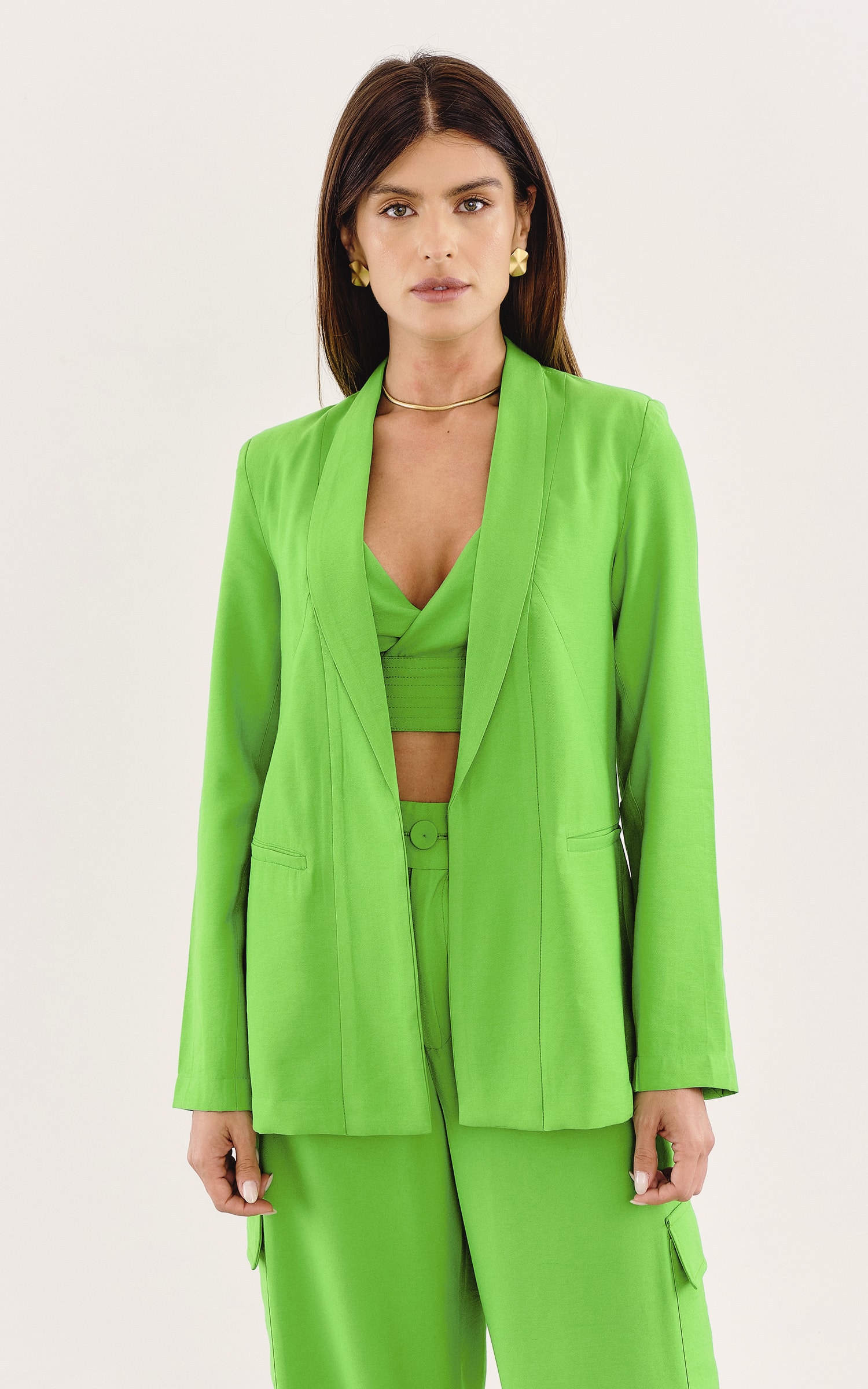 Cropped Abrigo Verde