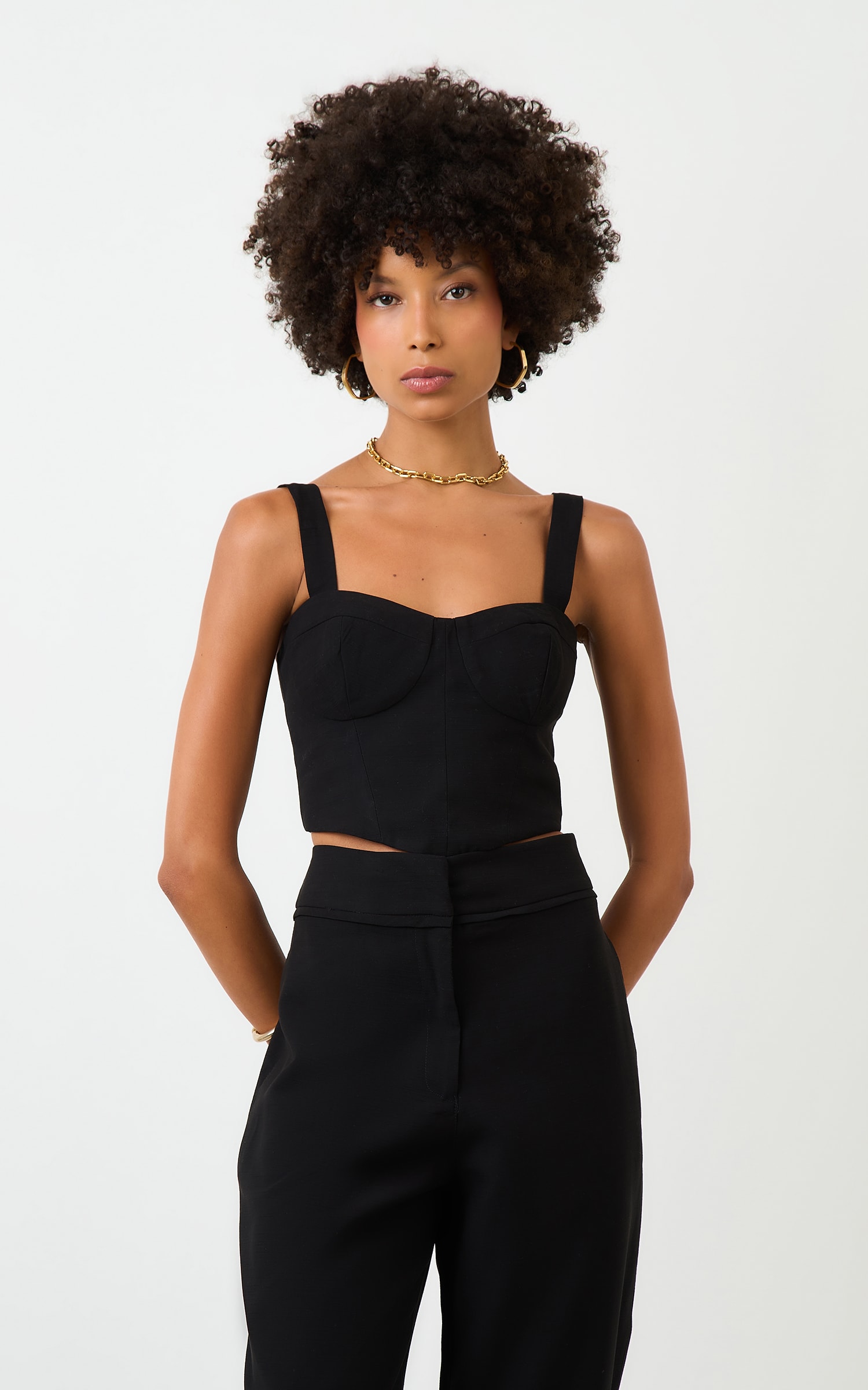 Cropped Alfaiataria Sereno Preto