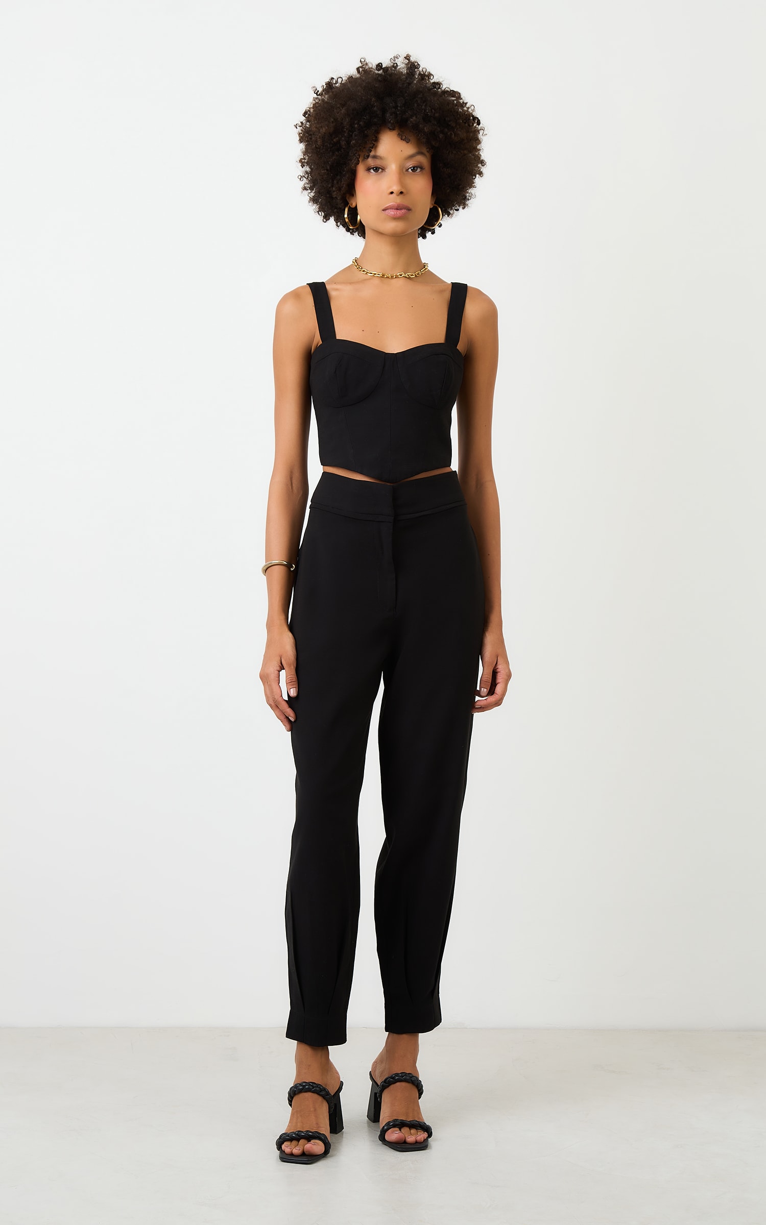 Cropped Alfaiataria Sereno Preto