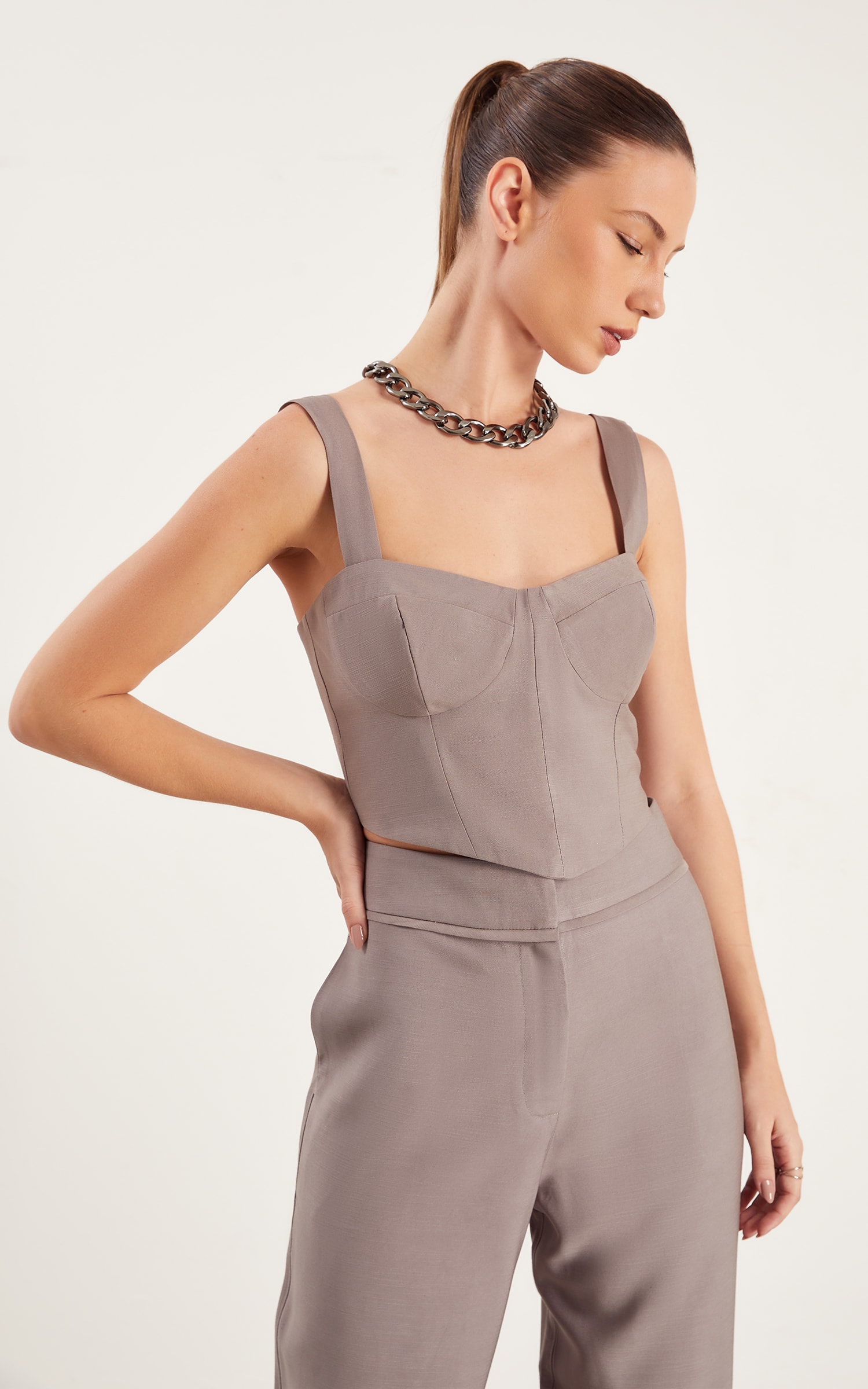 Cropped Alfaiataria Silver Grafite