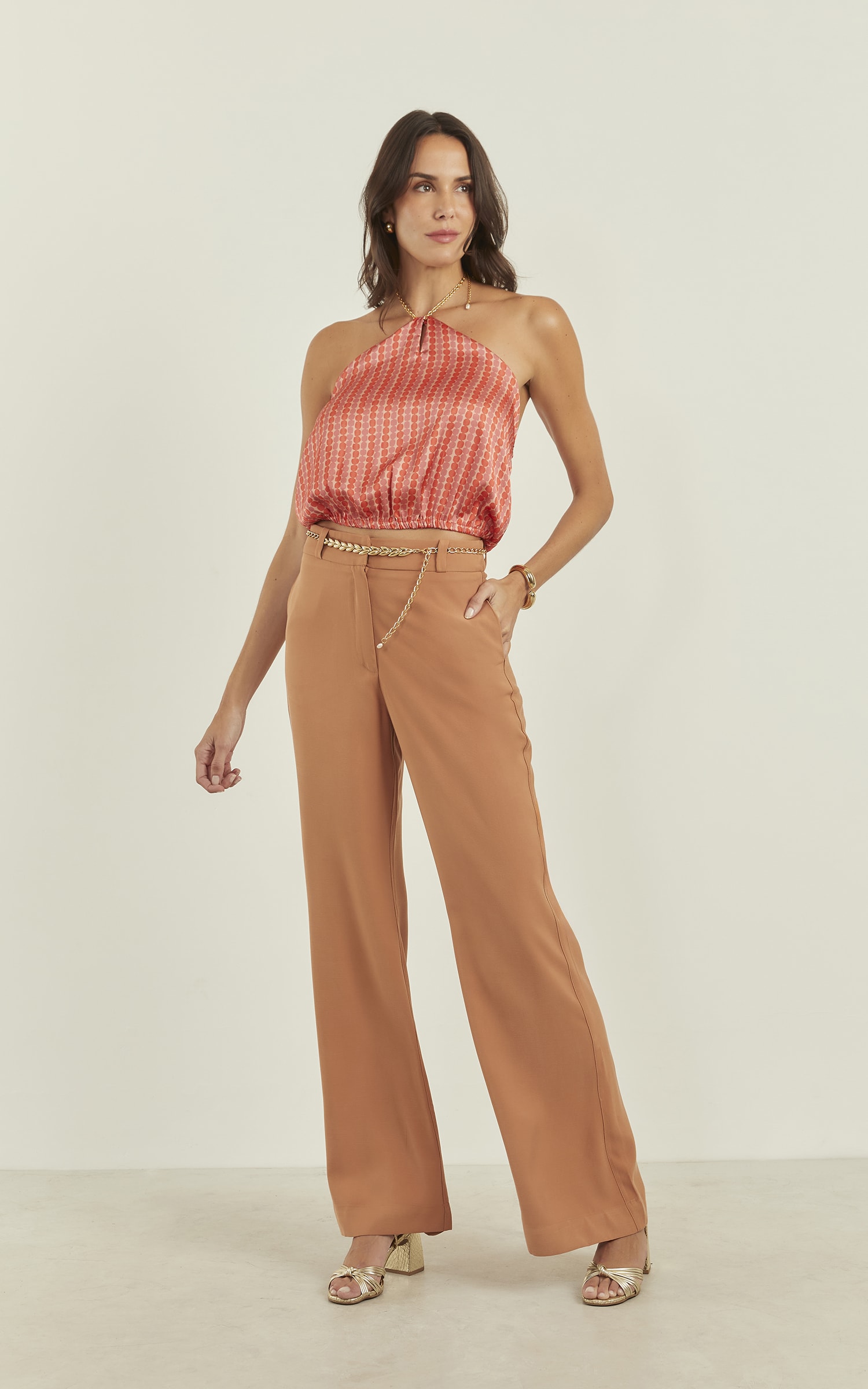 Cropped Amar Correntes Vermelho