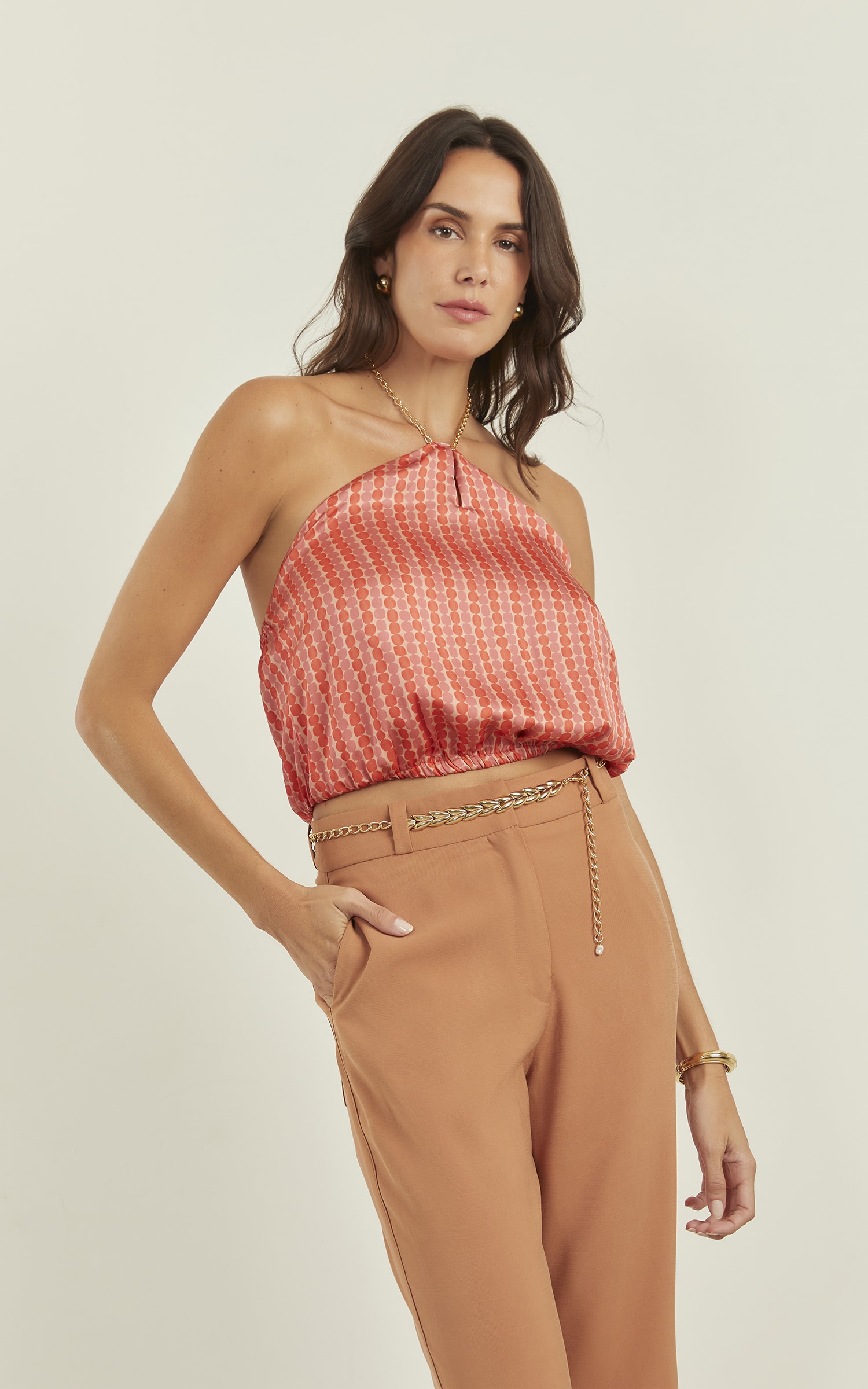 Cropped Amar Correntes Vermelho