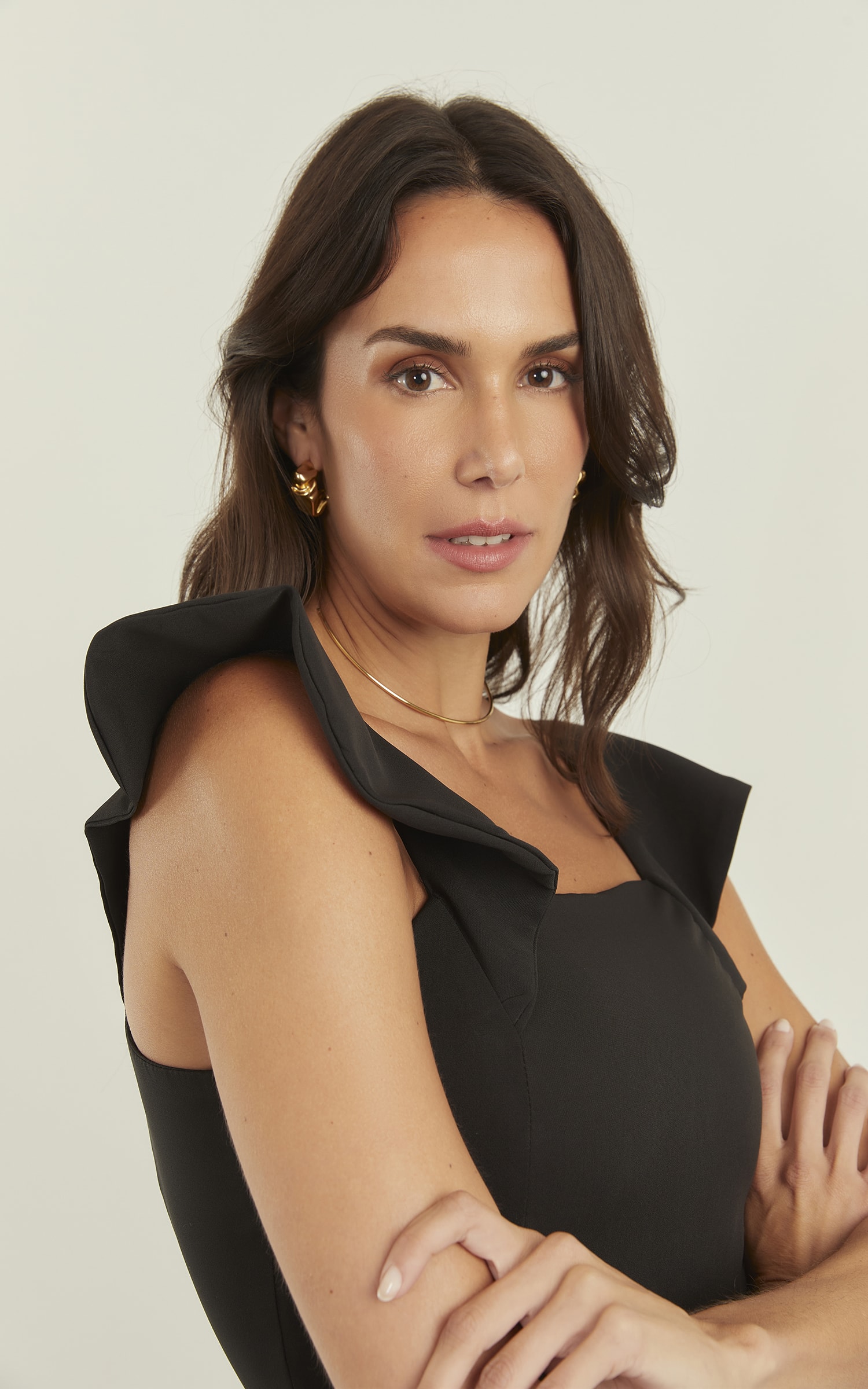 Cropped Anoitecer Alça Babados Preto