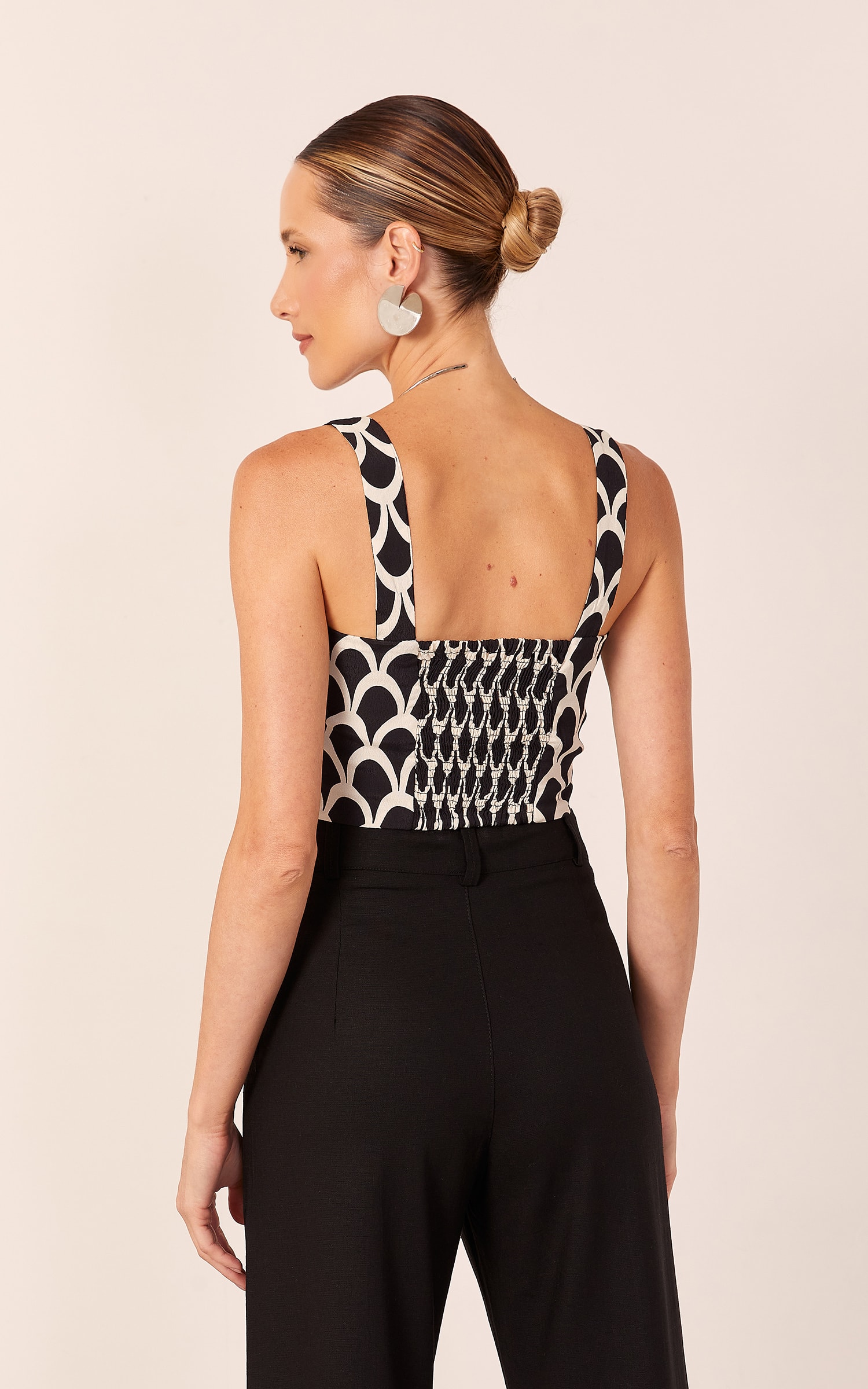 Cropped Arcos Corselet Preto