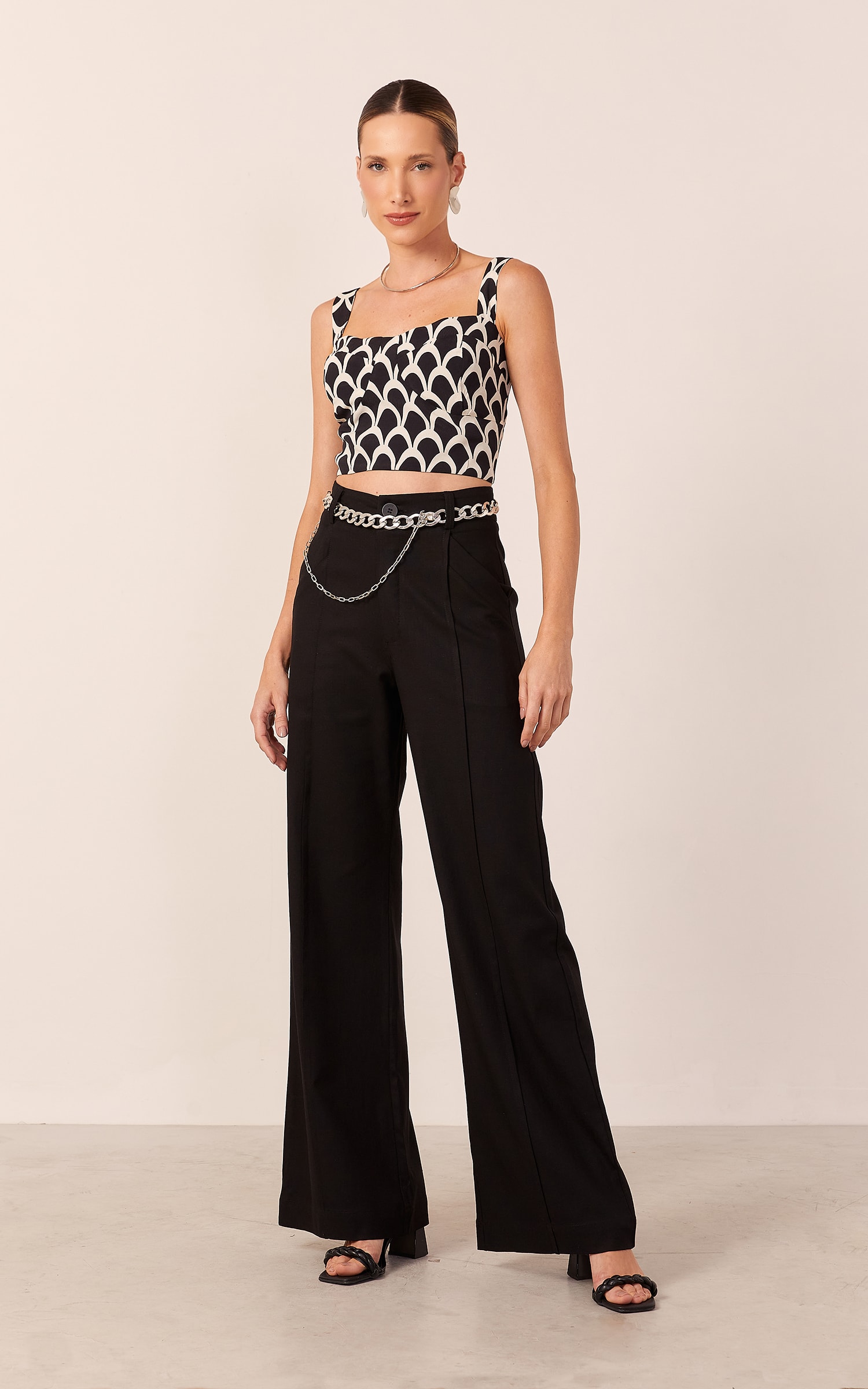 Cropped Arcos Corselet Preto