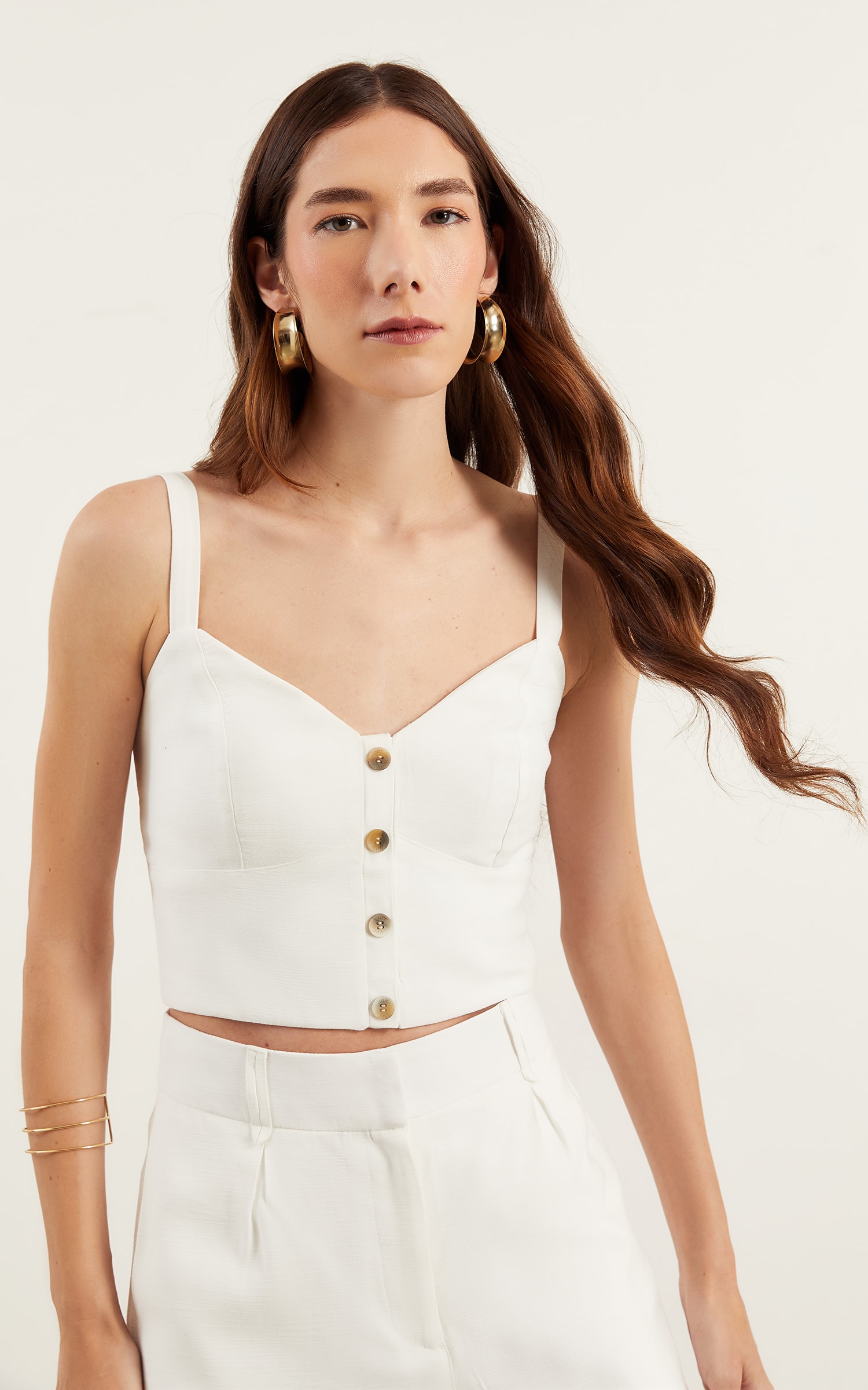 Cropped Aroma Botões Off White