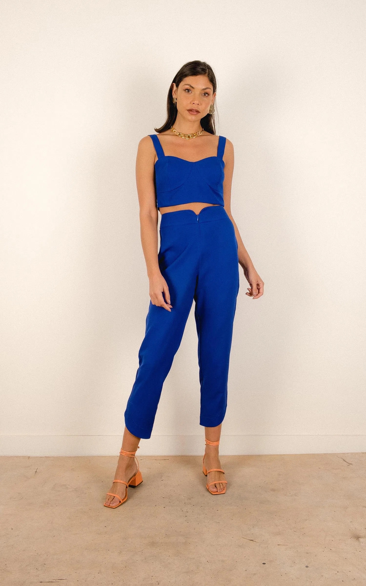 Cropped Atemporal Azul Royal