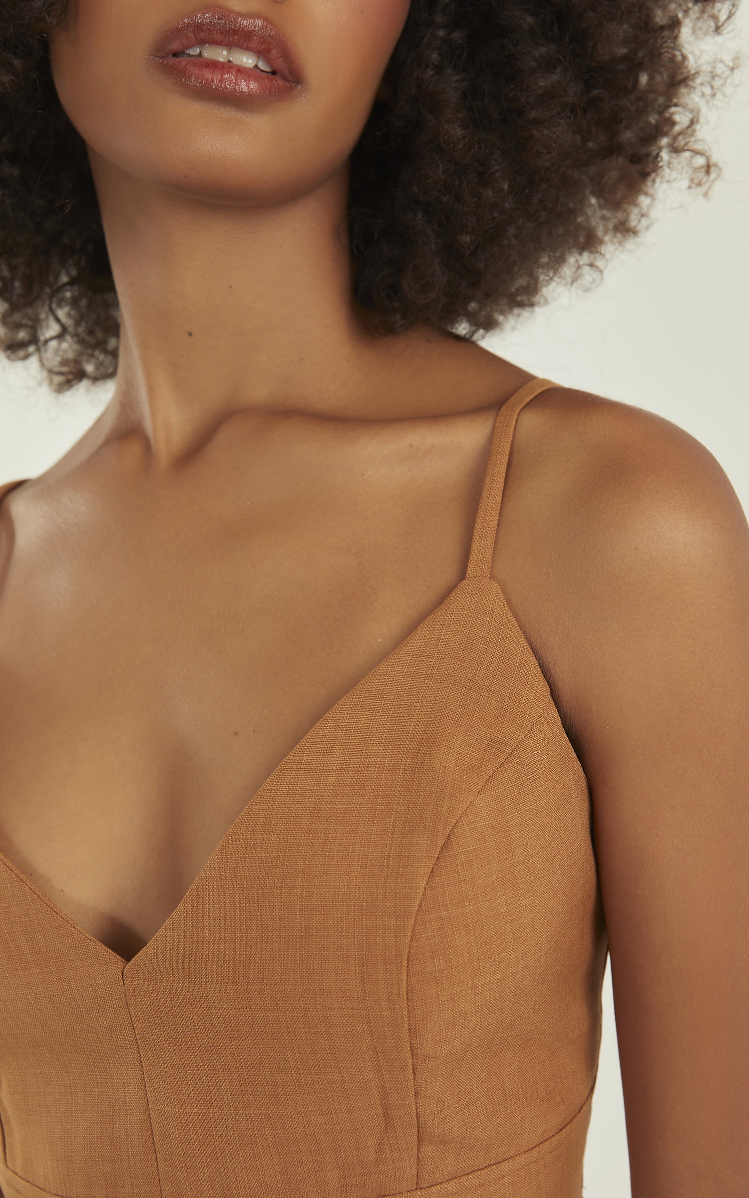 Cropped Aura Lastex Costas Cappuccino