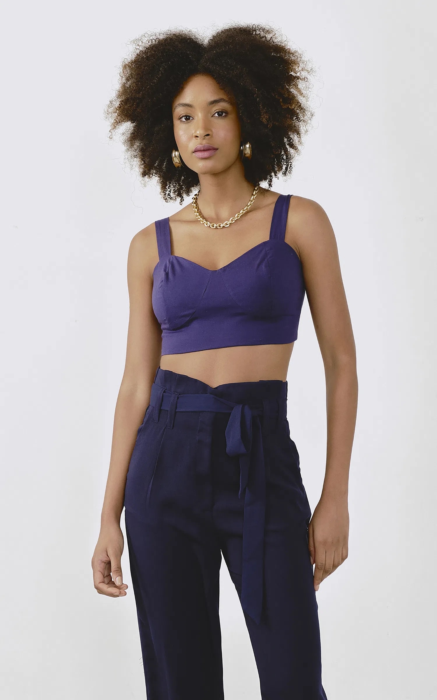 Cropped Basic Azul Marinho