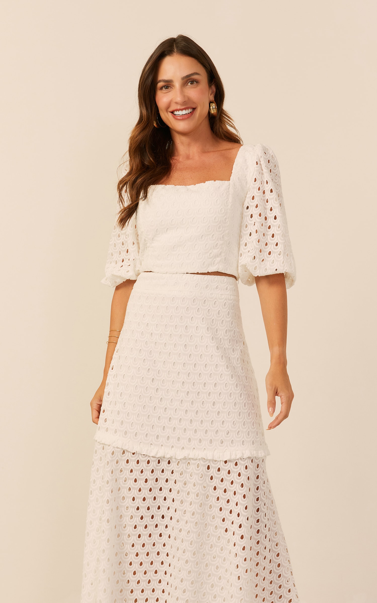 Cropped Brisa Manga Bufante Off White