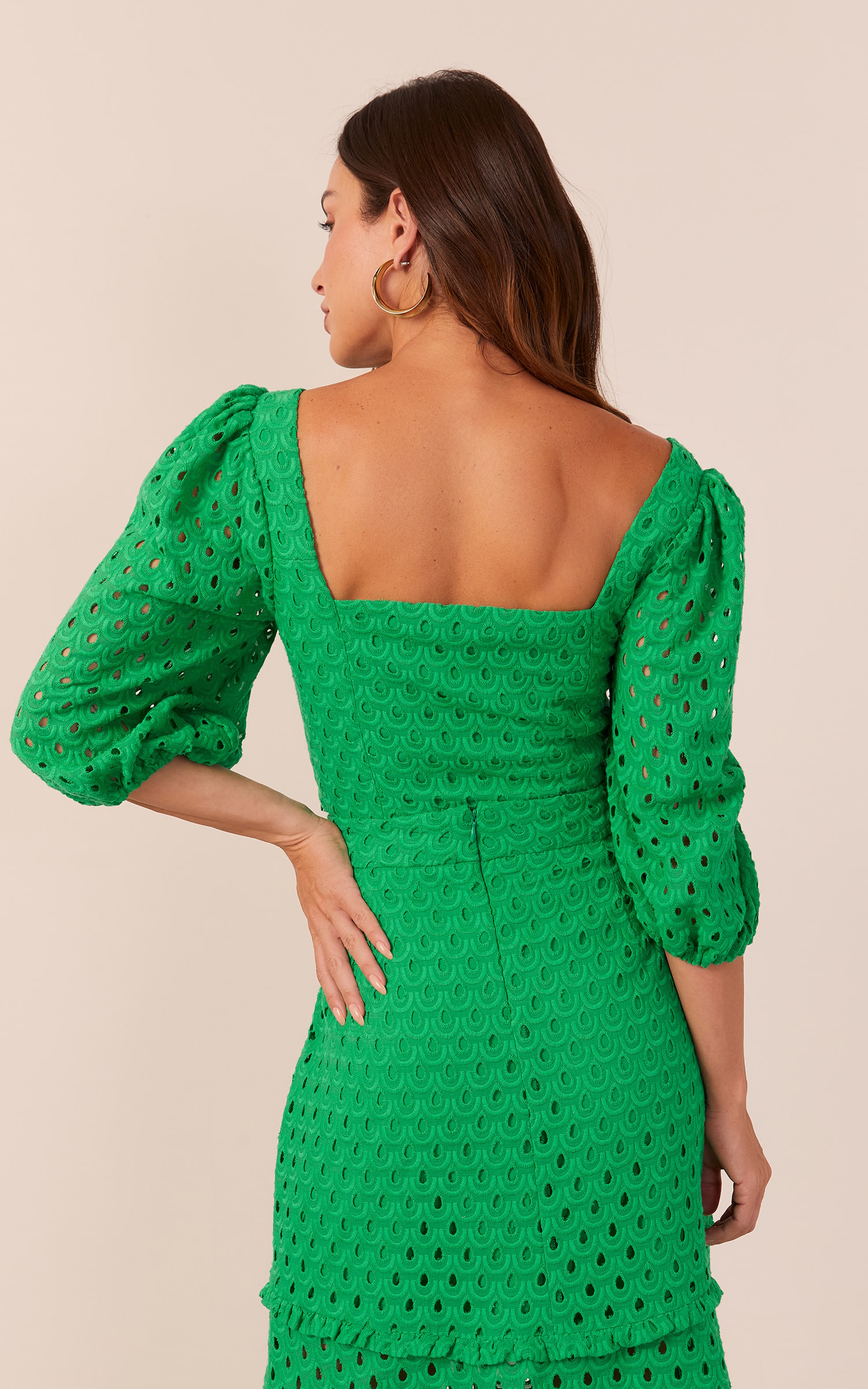 Cropped Brisa Manga Bufante Verde Bandeira