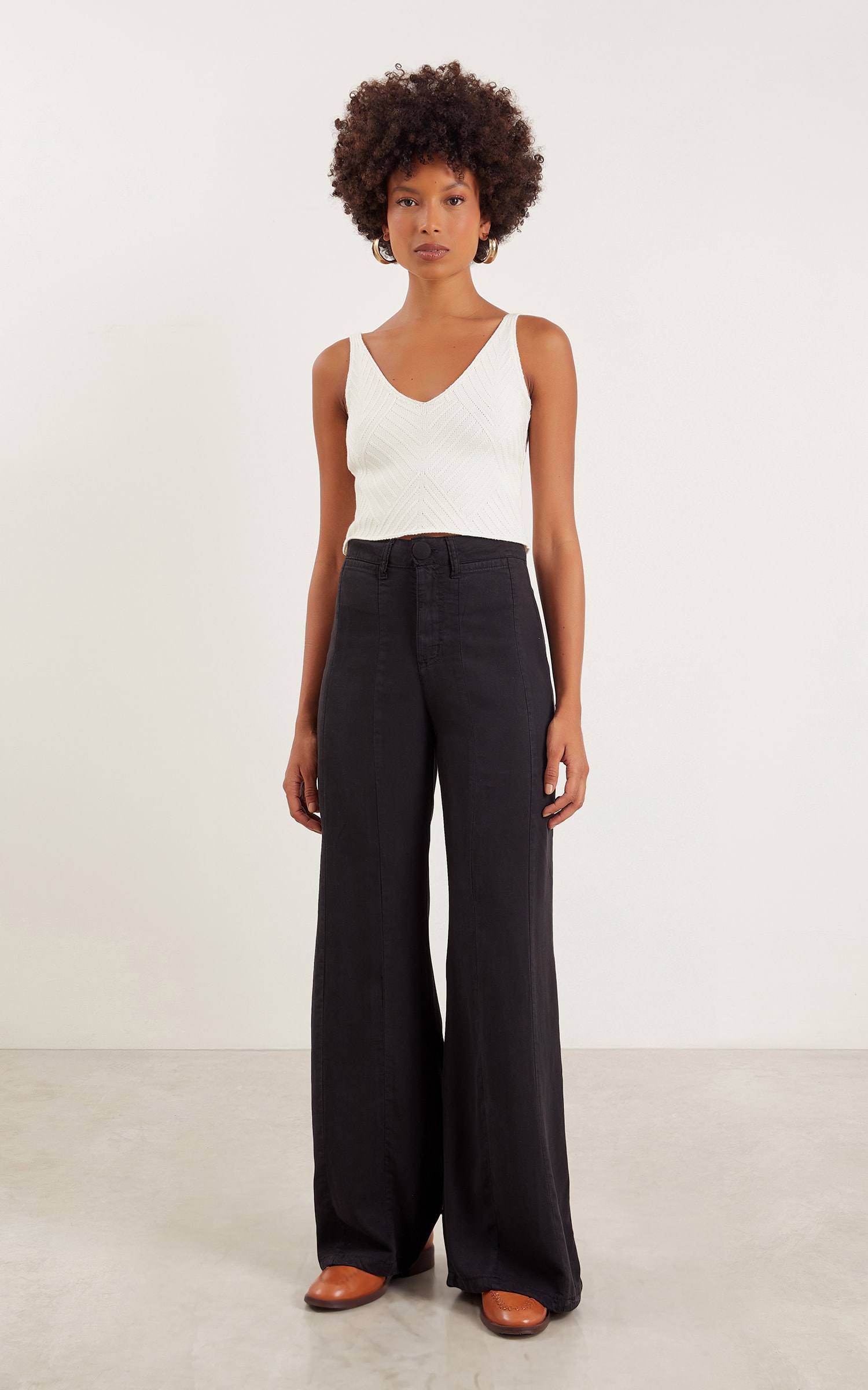 Cropped Busto Recortes Off White